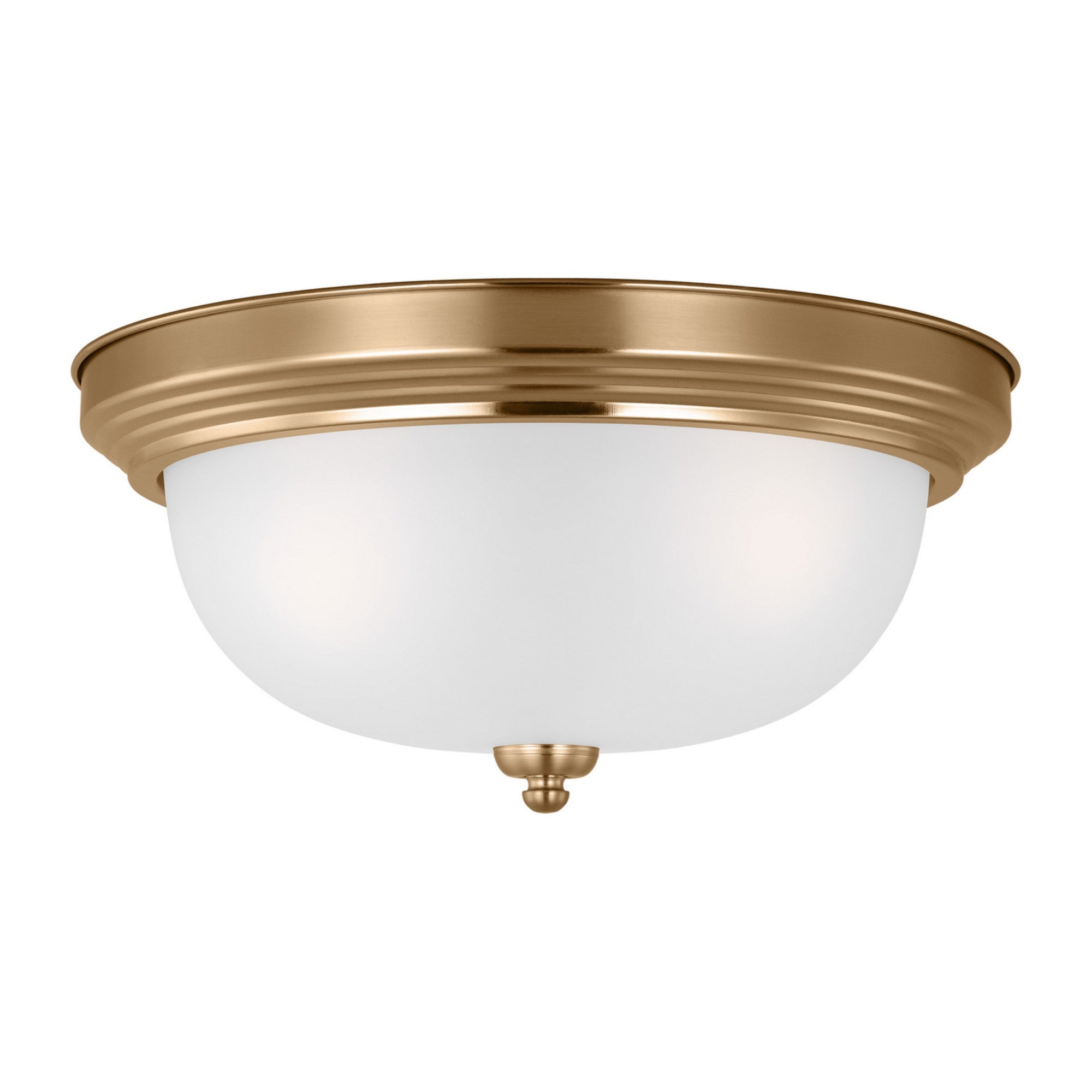 Geary 15" 3-Light Flush Mount, Satin Brass Finish - Bees Lighting