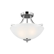Geary 14" 2-Light Semi Flush Mount, Chrome Finish - Bees Lighting
