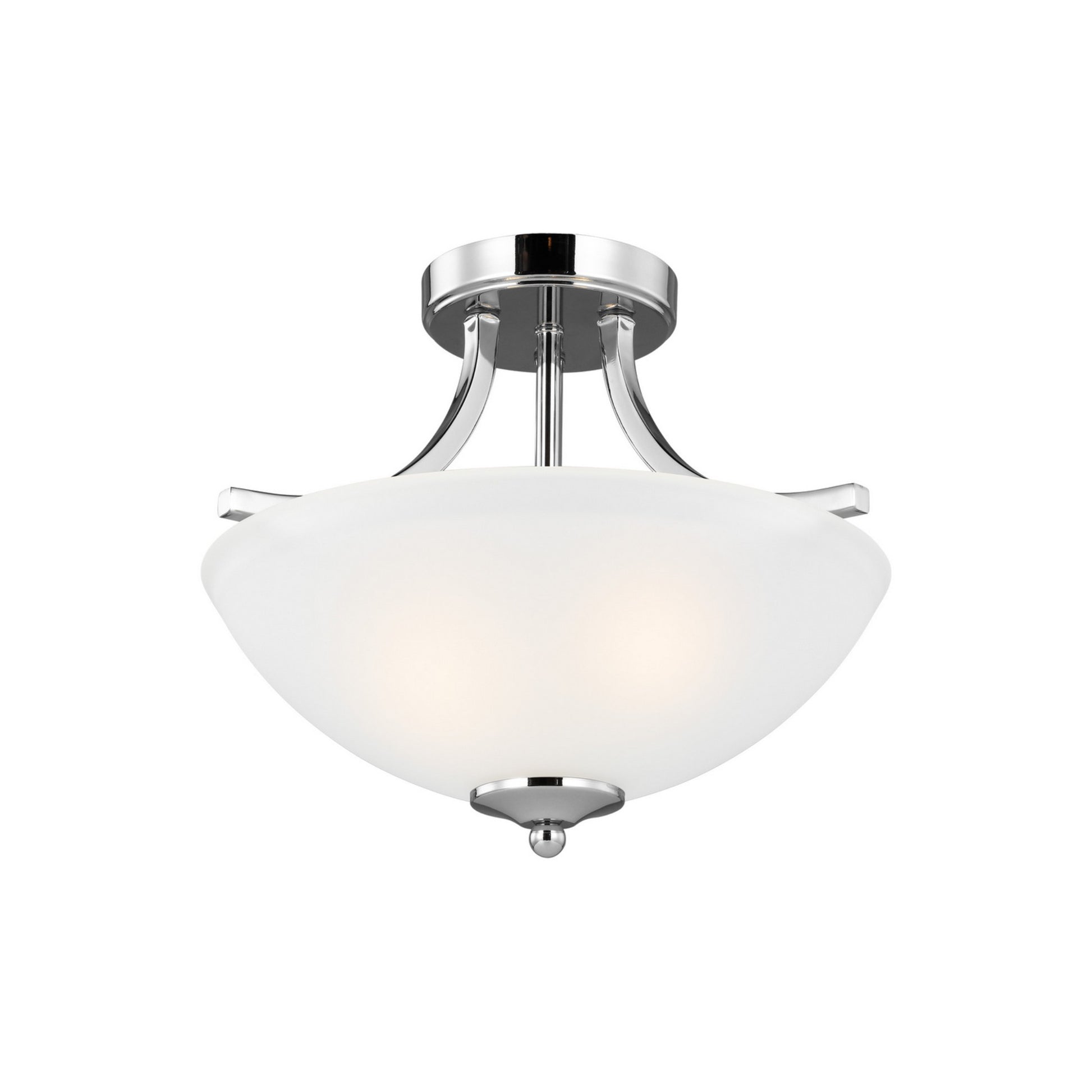 Geary 14" 2-Light Semi Flush Mount, Chrome Finish - Bees Lighting