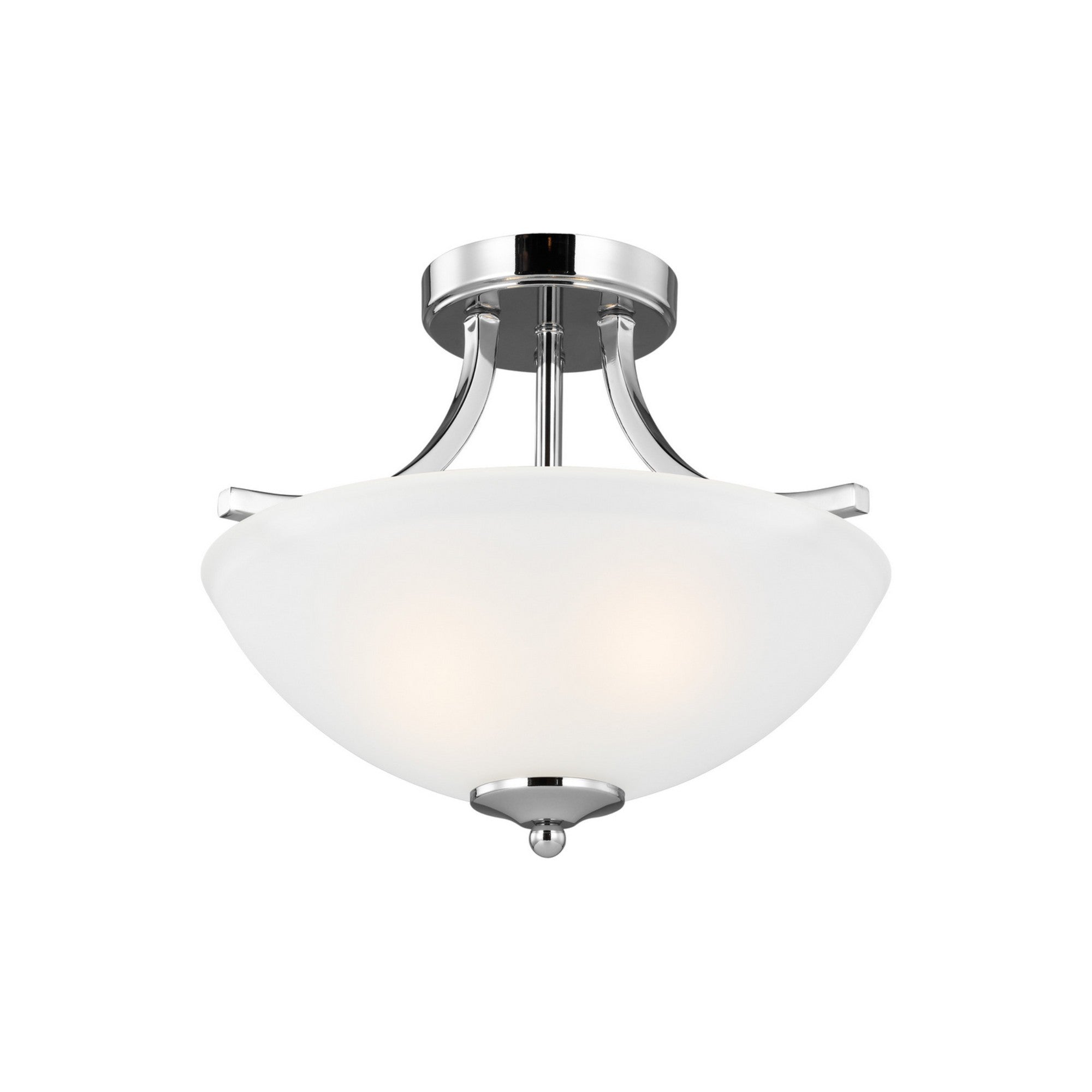 Geary 14" 2-Light Semi Flush Mount, Chrome Finish - Bees Lighting
