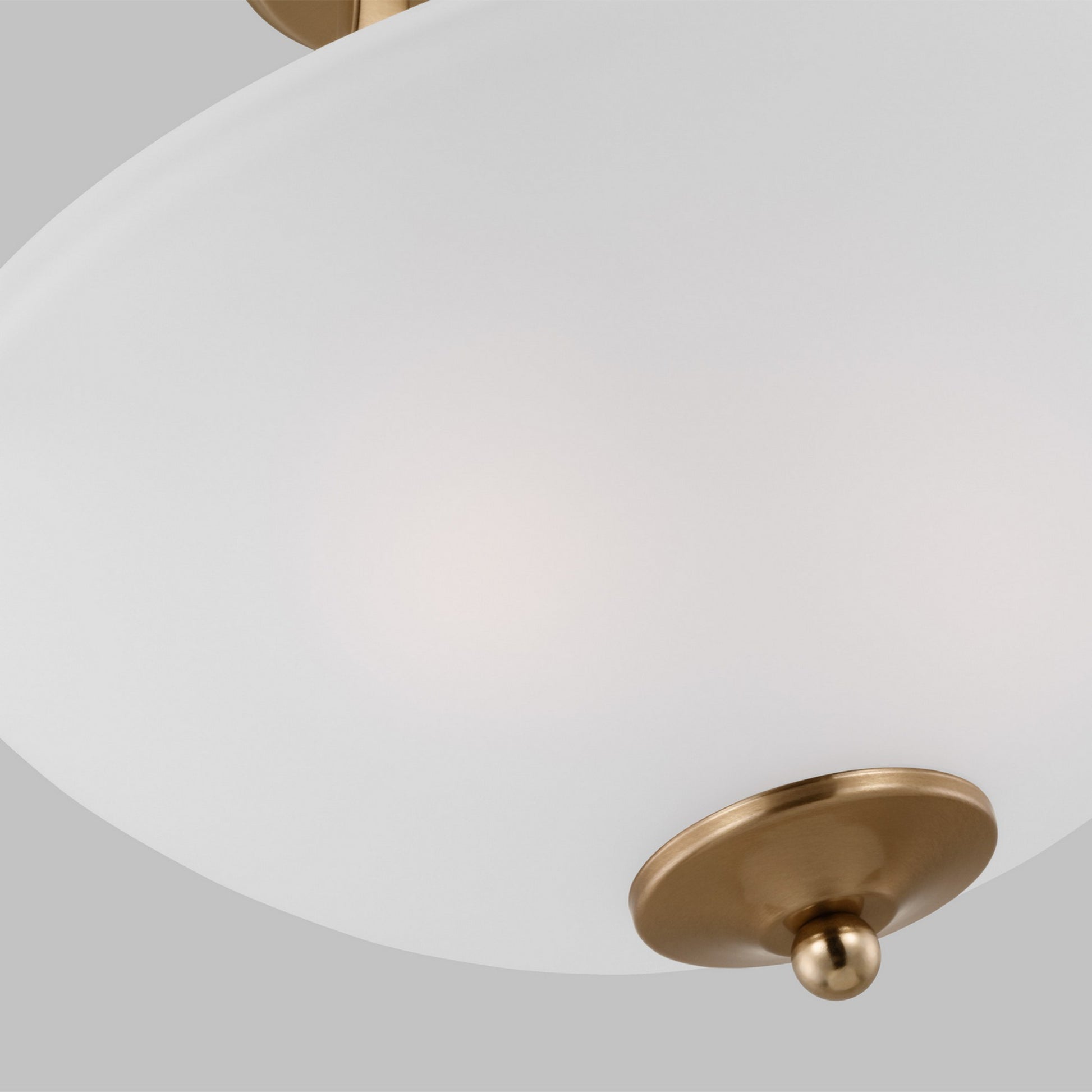 Geary 14" Small 2-Light LED Semi-Flush Convertible Pendant, Satin Brass Finish - Bees Lighting