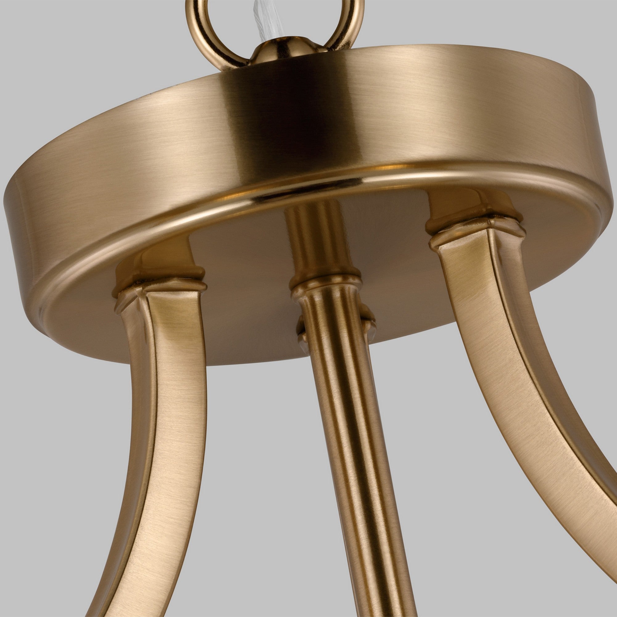 Geary 14" Small 2-Light LED Semi-Flush Convertible Pendant, Satin Brass Finish - Bees Lighting