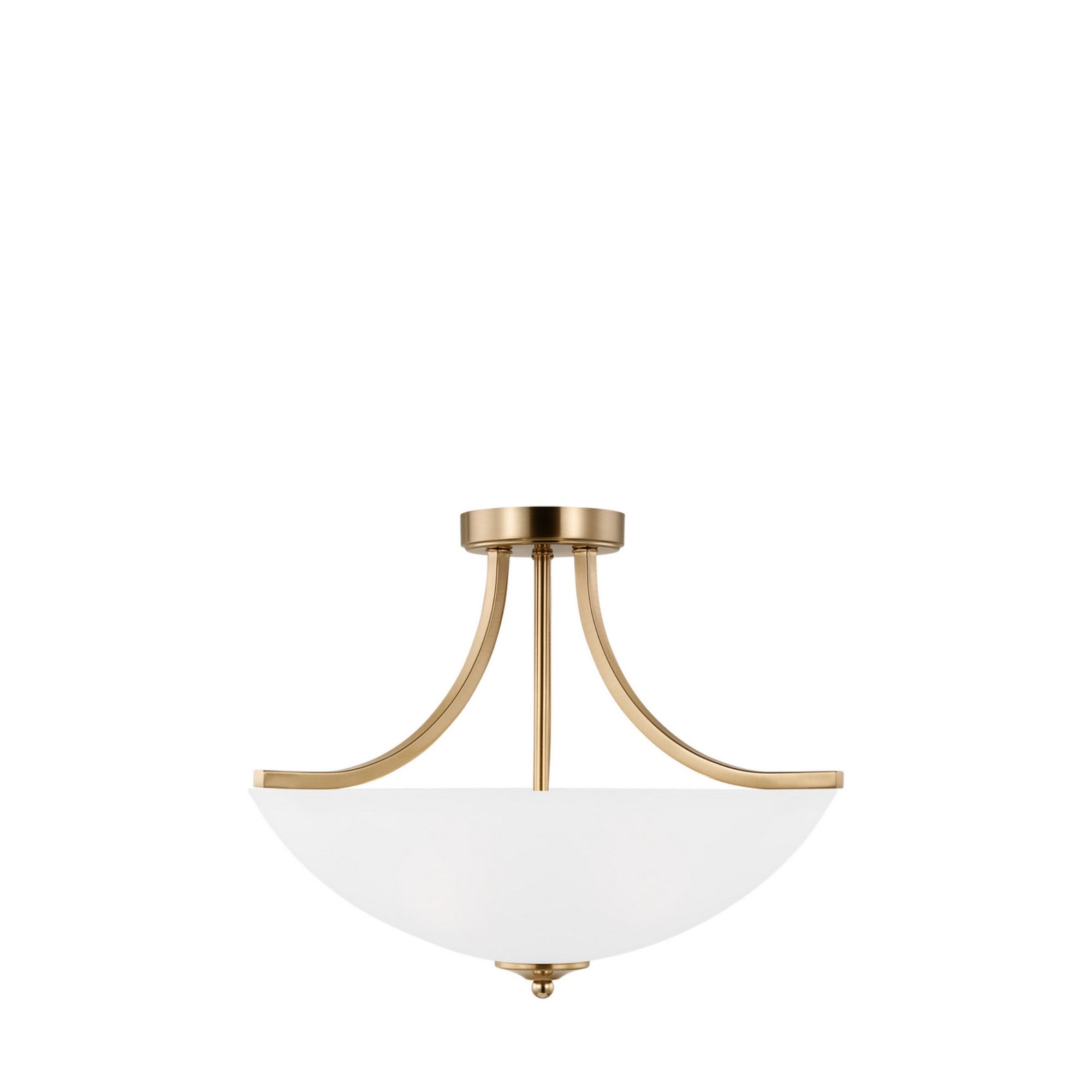 Geary 19" Medium 3-Light Semi-Flush Convertible Pendant, Satin Brass Finish - Bees Lighting