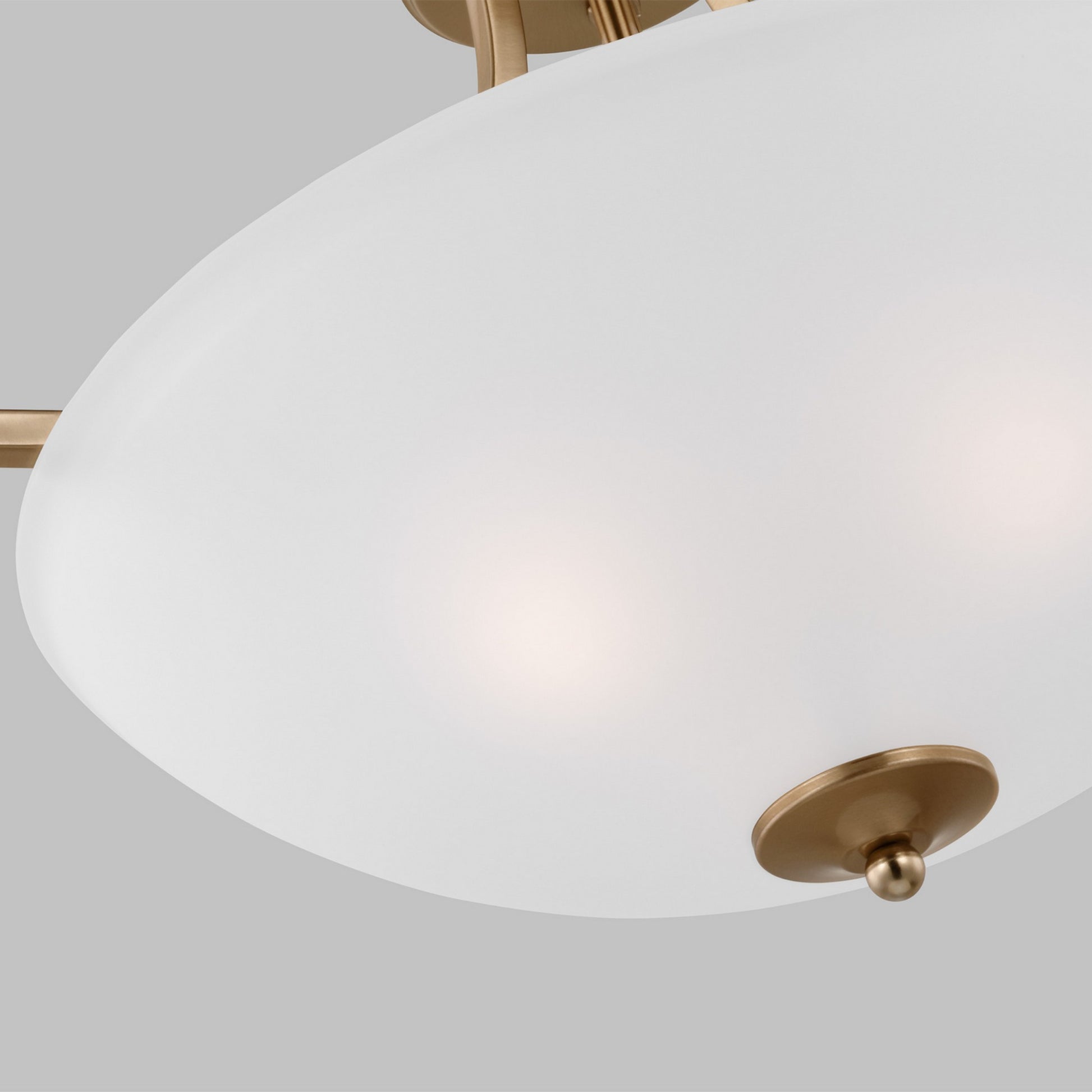 Geary 19" Medium 3-Light LED Semi-Flush Convertible Pendant, Satin Brass Finish - Bees Lighting