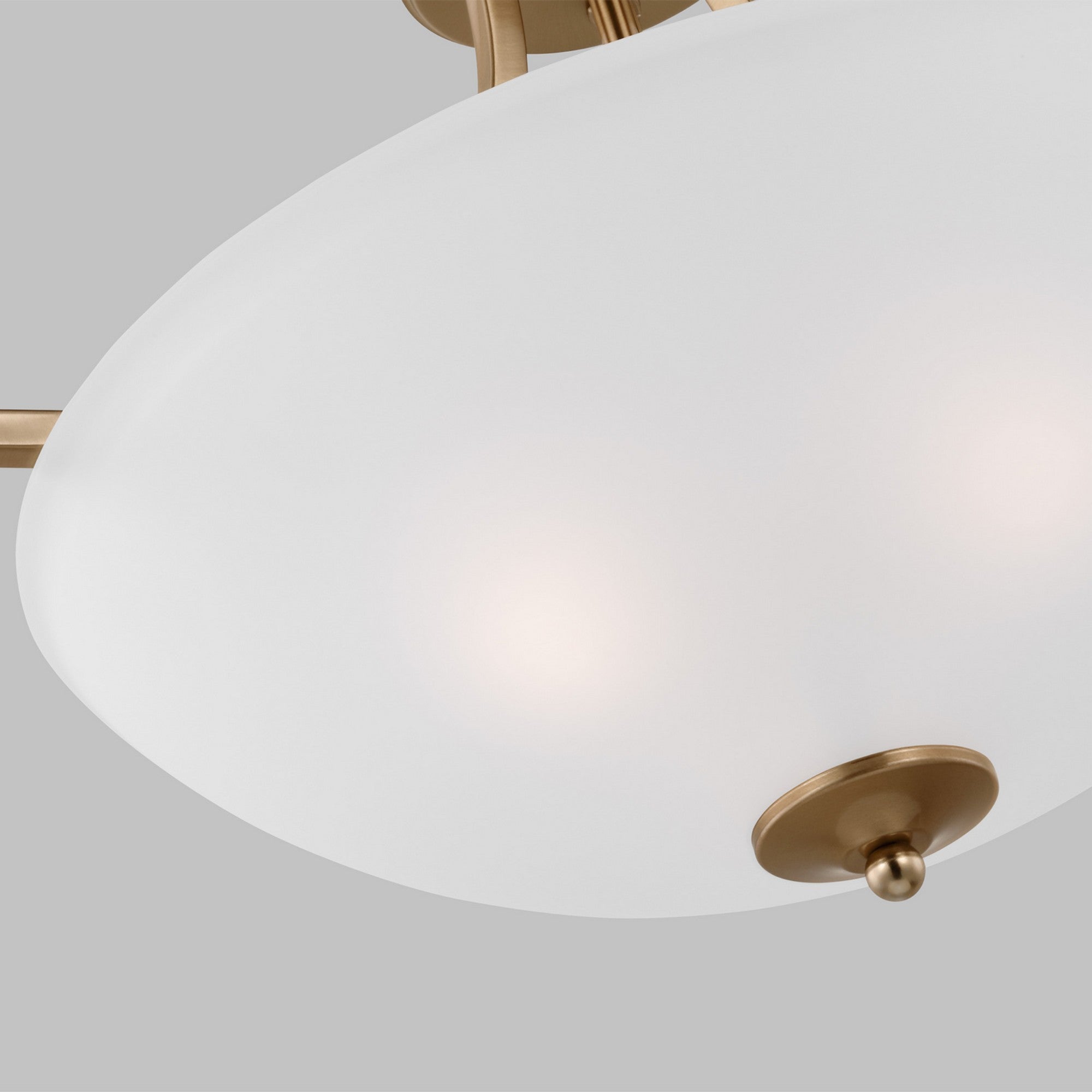 Geary 19" Medium 3-Light LED Semi-Flush Convertible Pendant, Satin Brass Finish - Bees Lighting