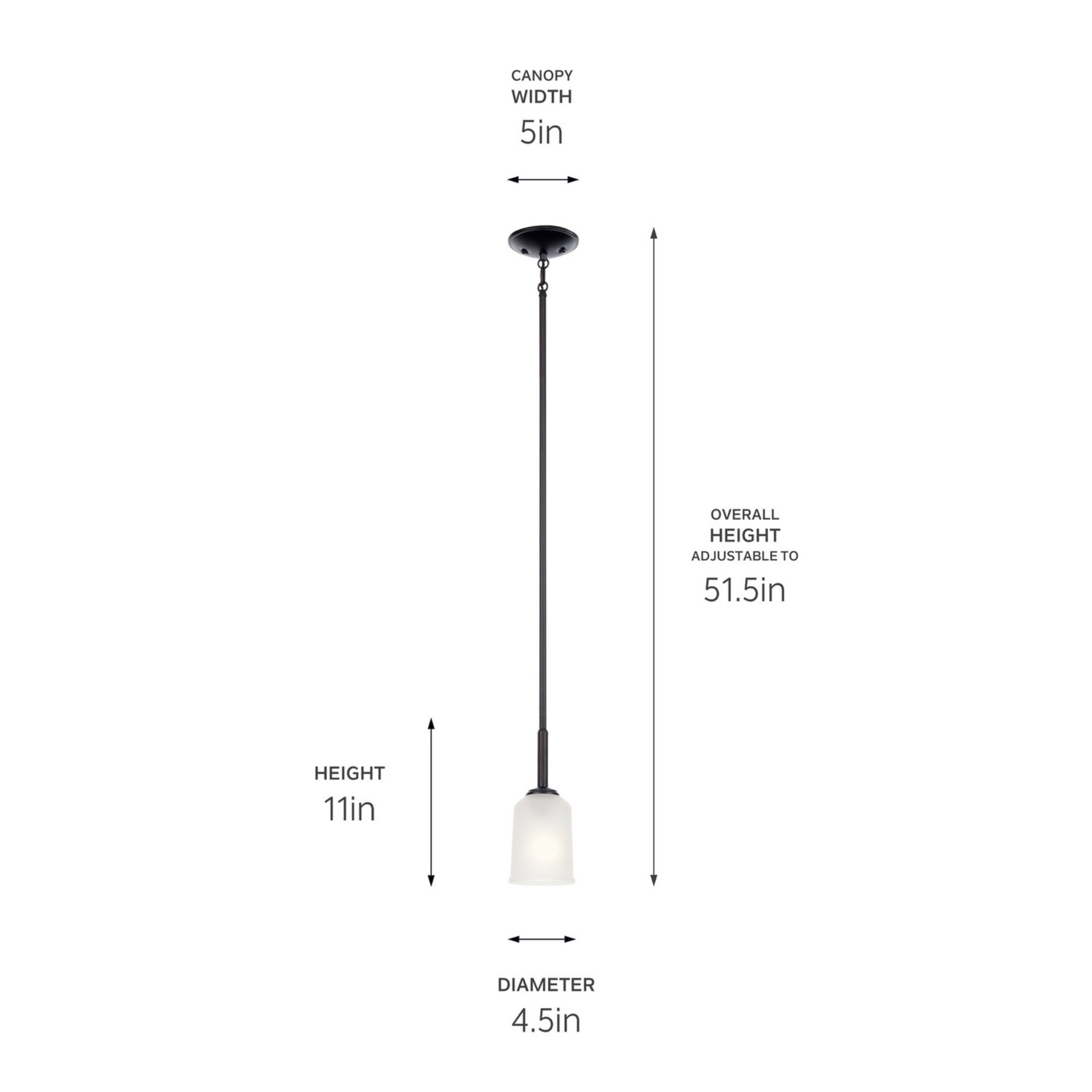Shailene 5" Mini Pendant, Black Finish, Etched Glass - Bees Lighting
