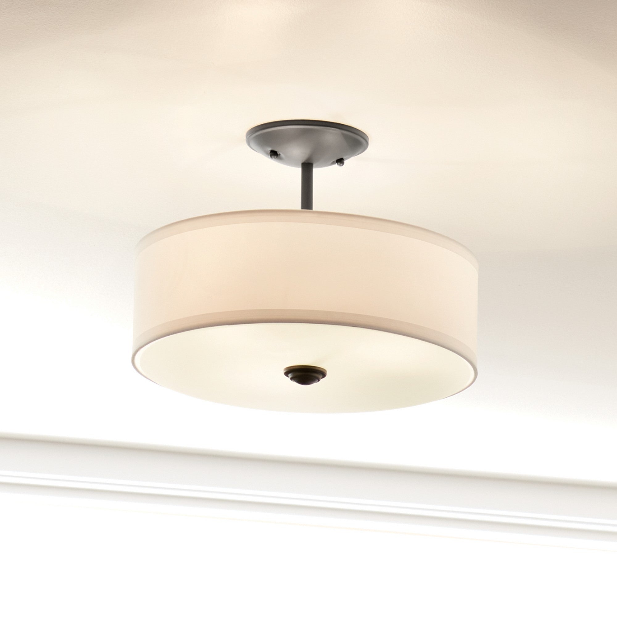 Shailene 18" 3-Light Round Semi-Flush Mount, Black Finish - Bees Lighting