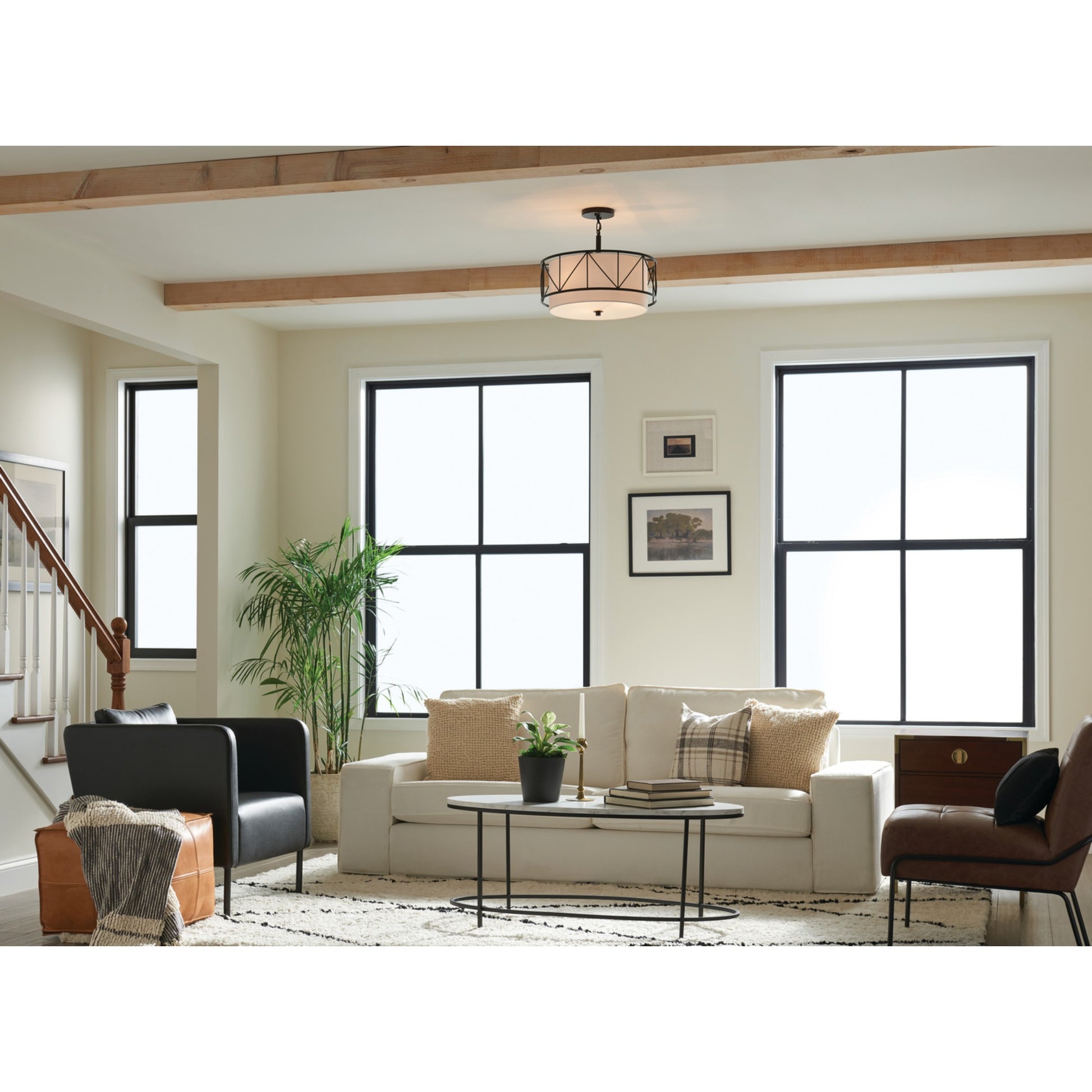 Birkleigh 18" 3-Light Pendant, Black Finish - Bees Lighting