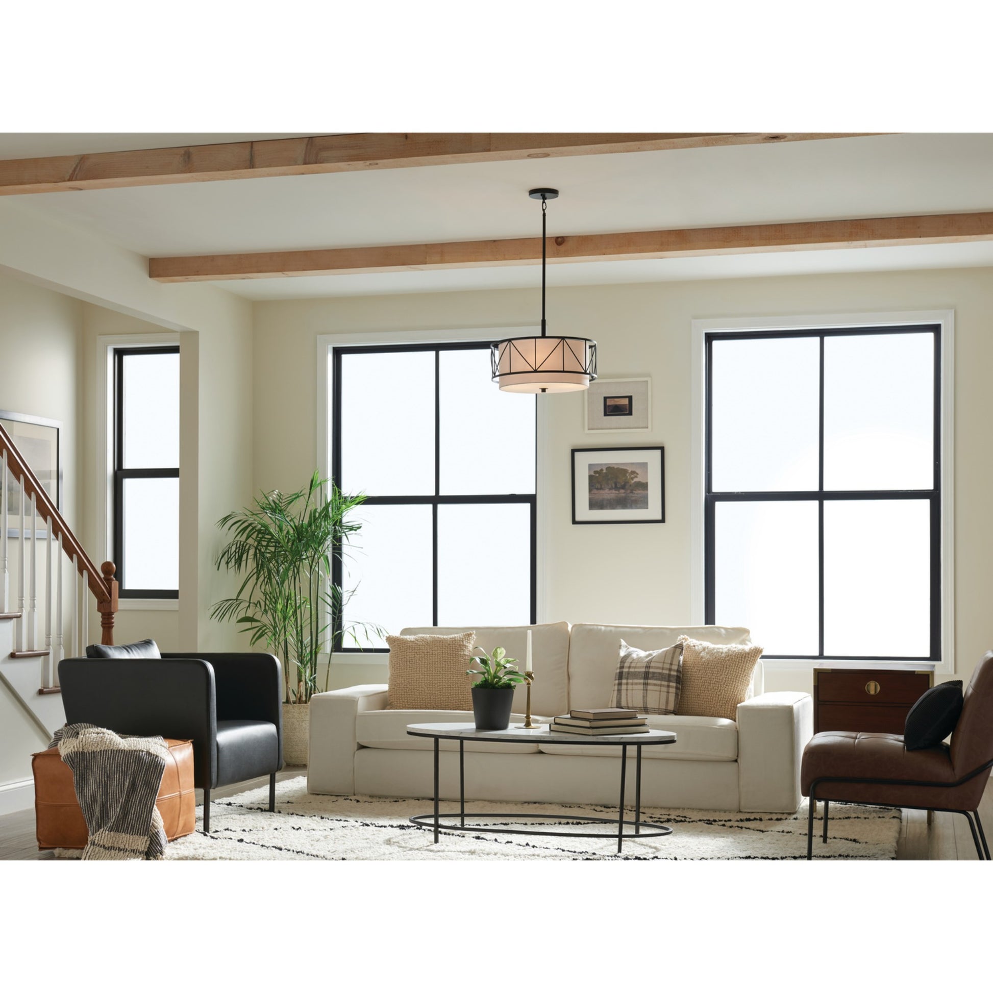 Birkleigh 18" 3-Light Pendant, Black Finish - Bees Lighting