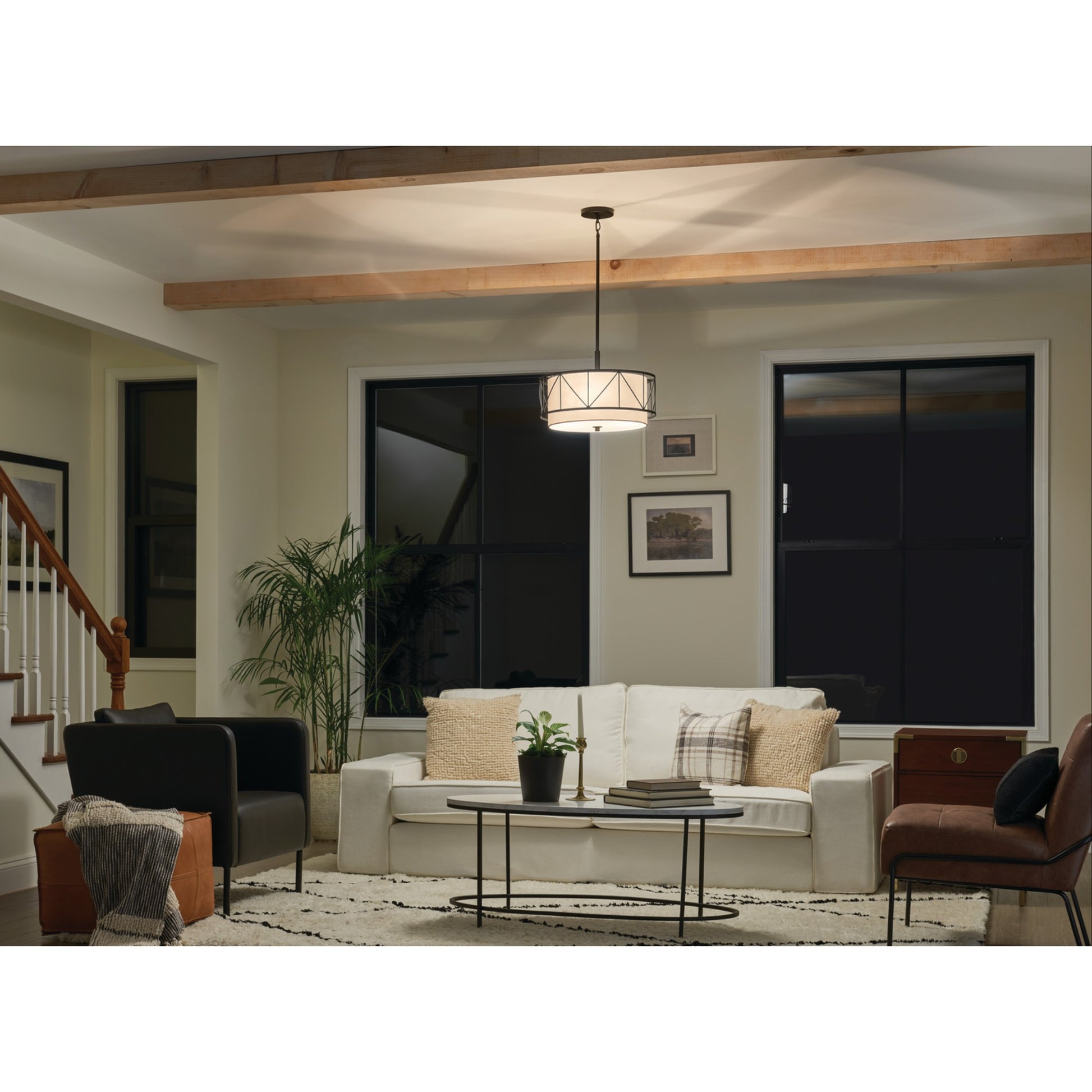 Birkleigh 18" 3-Light Pendant, Black Finish - Bees Lighting