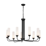 Truby 38" 9-Light Chandelier, Black Finish - Bees Lighting