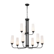 Truby 34" 9-Light Chandelier, Black Finish - Bees Lighting