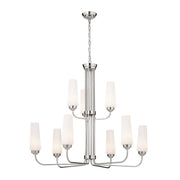 Truby 34" 9-Light Chandelier, Polished Nickel Finish - Bees Lighting