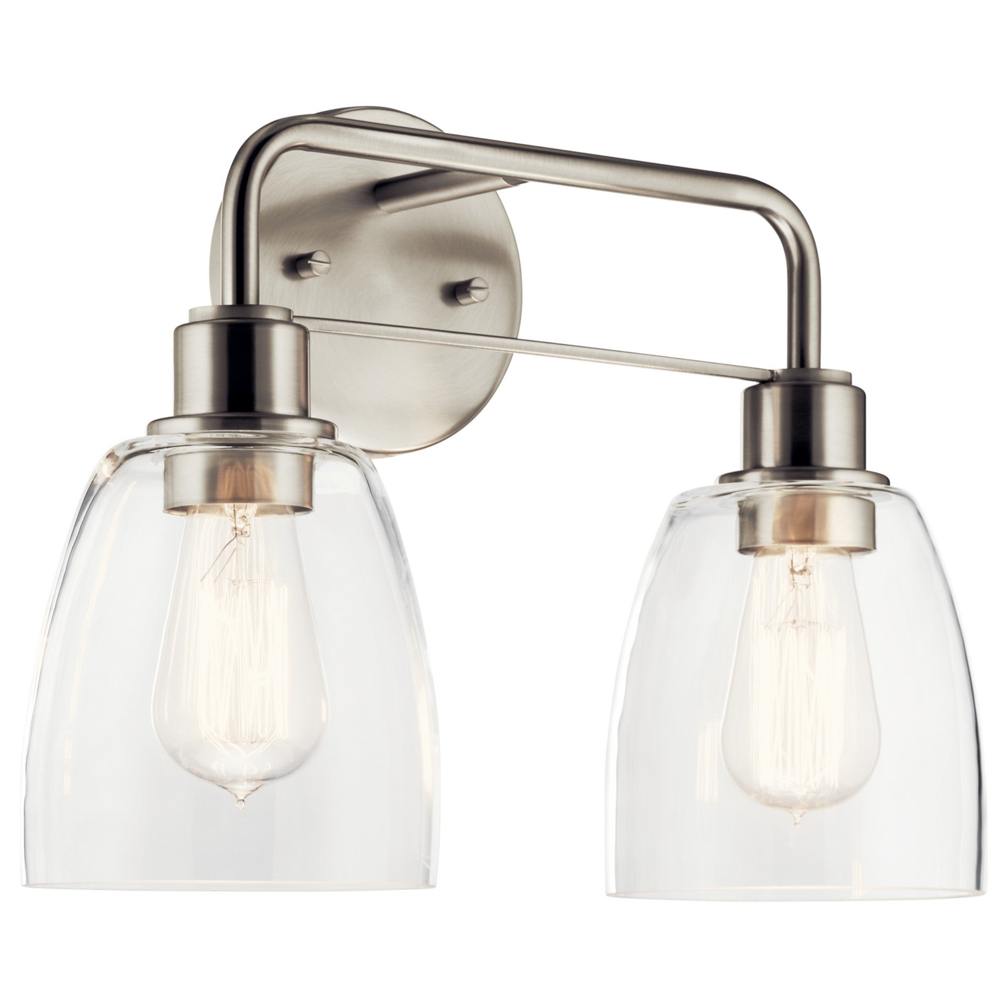Meller 15" 2-Light Bath Vanity Light, Nickel Textured Finish - Bees Lighting