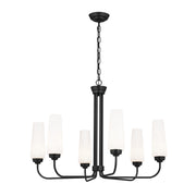 Truby 29" 6-Light Chandelier, Black Finish - Bees Lighting