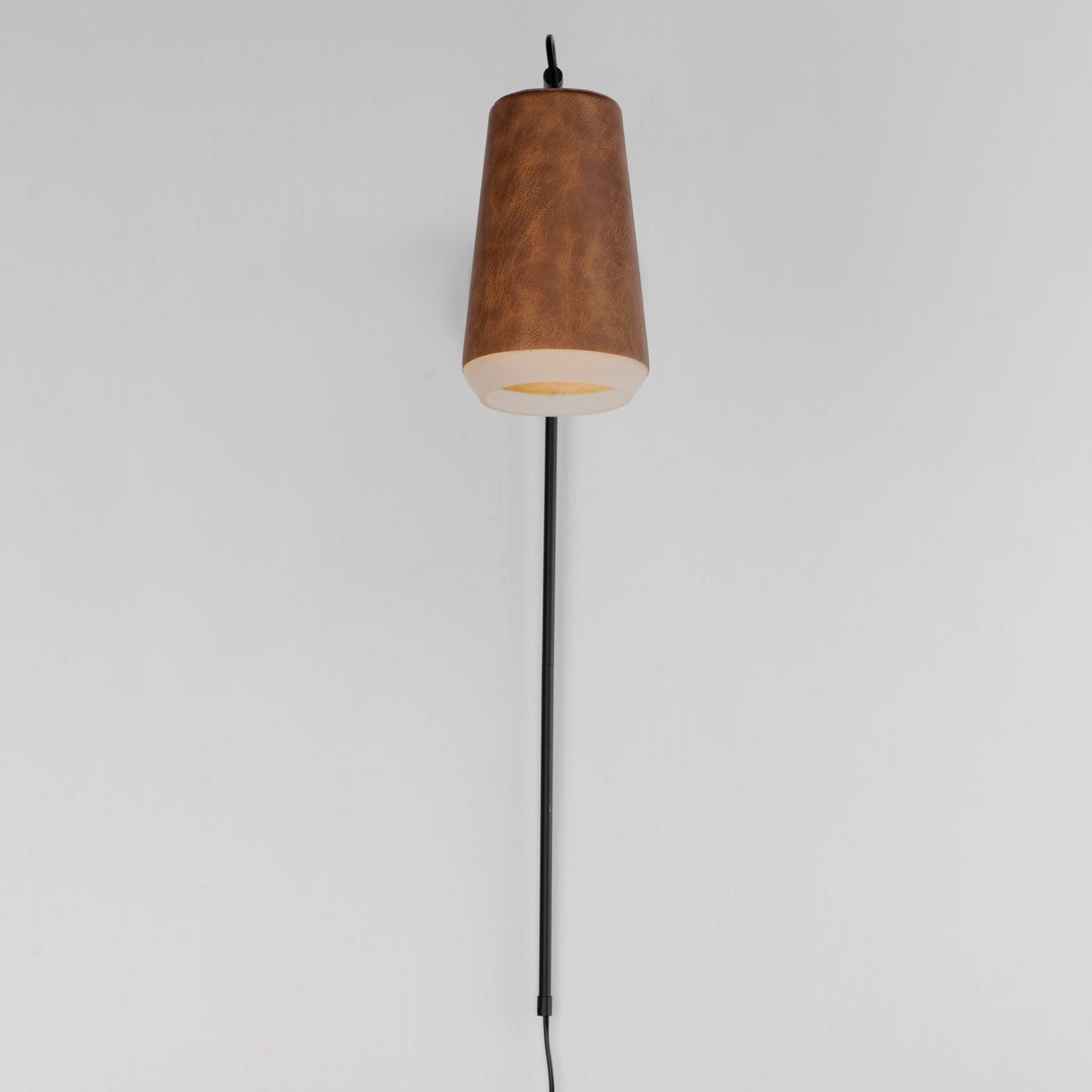 Scout 32" LED Wall Sconce, Weathered Wood & Tan Leather Finish - Bees Lighting