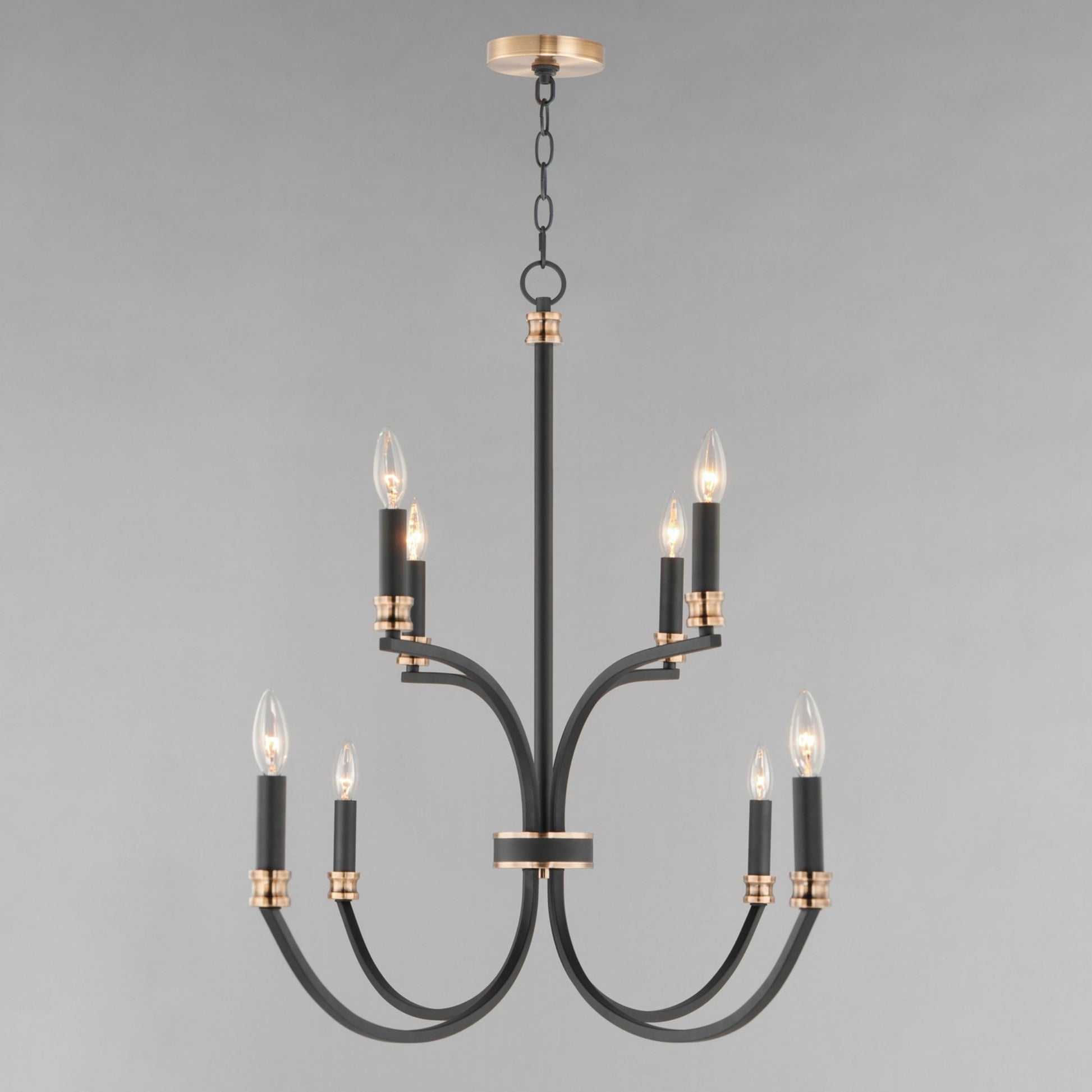Charlton 48" 8 Lights Chandelier, Black Finish - Bees Lighting