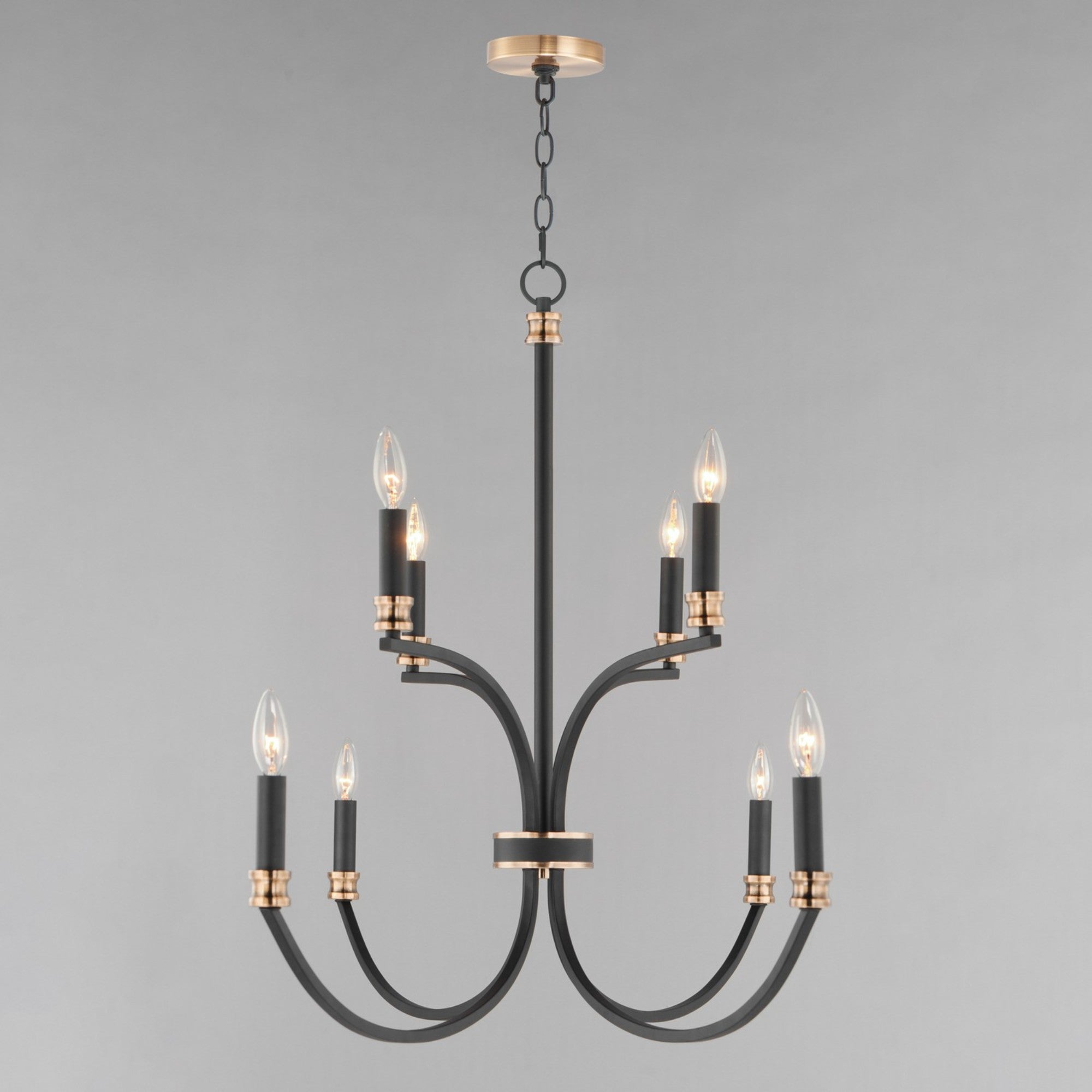 Charlton 48" 8 Lights Chandelier, Black Finish - Bees Lighting