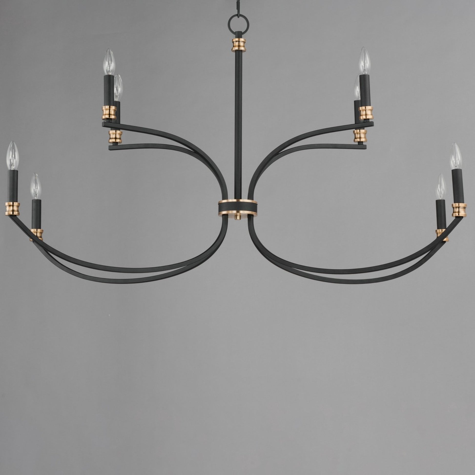Charlton 48" 8 Lights Chandelier, Black Finish - Bees Lighting