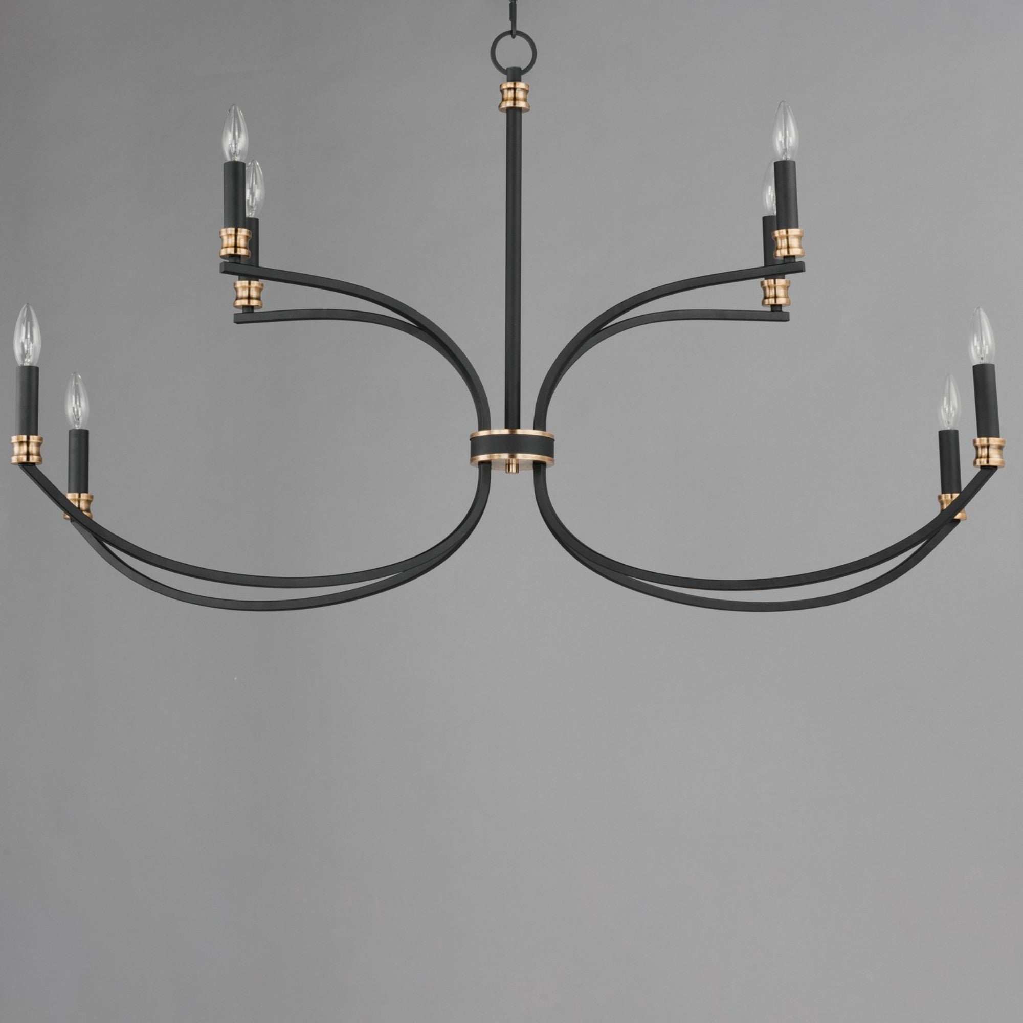 Charlton 48" 8 Lights Chandelier, Black Finish - Bees Lighting