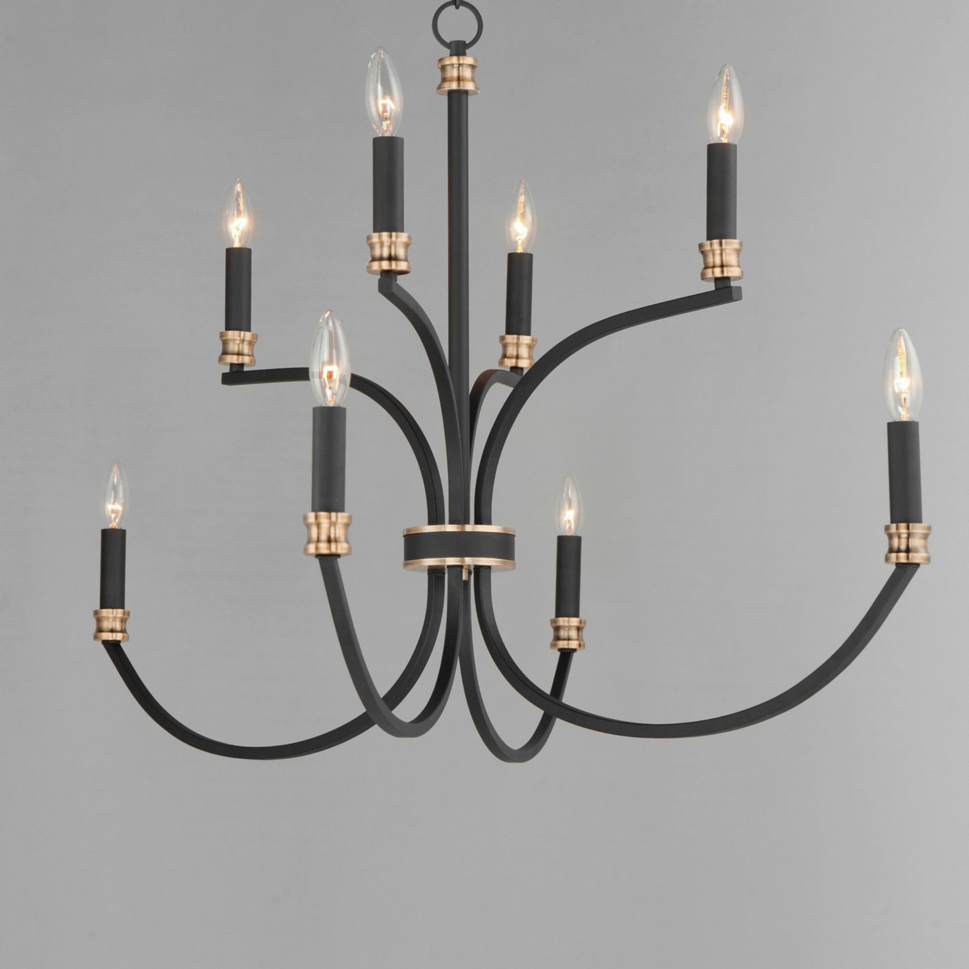 Charlton 48" 8 Lights Chandelier, Black Finish - Bees Lighting