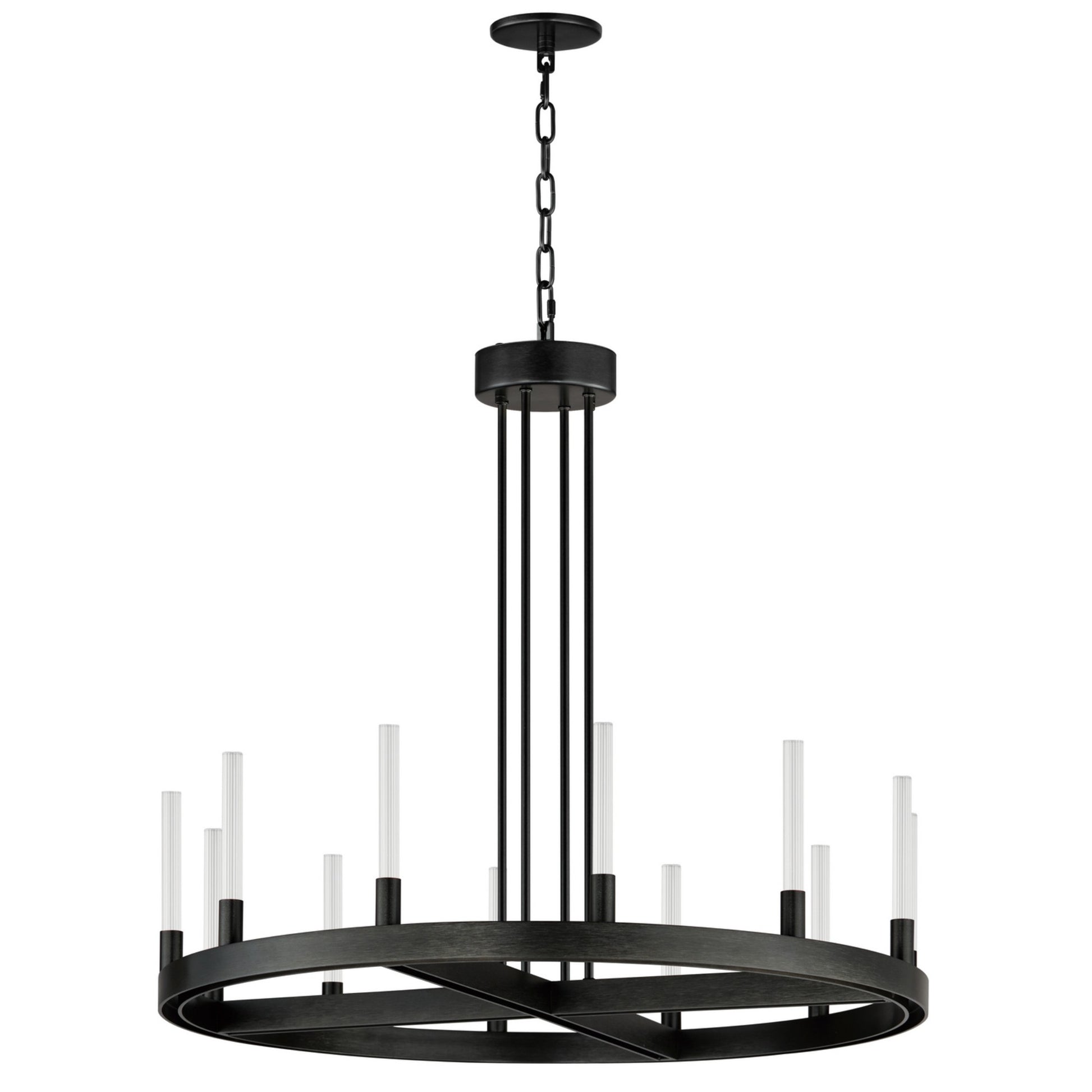 Ovation 32" LED Chandelier, Black Finish - Bees Lighting