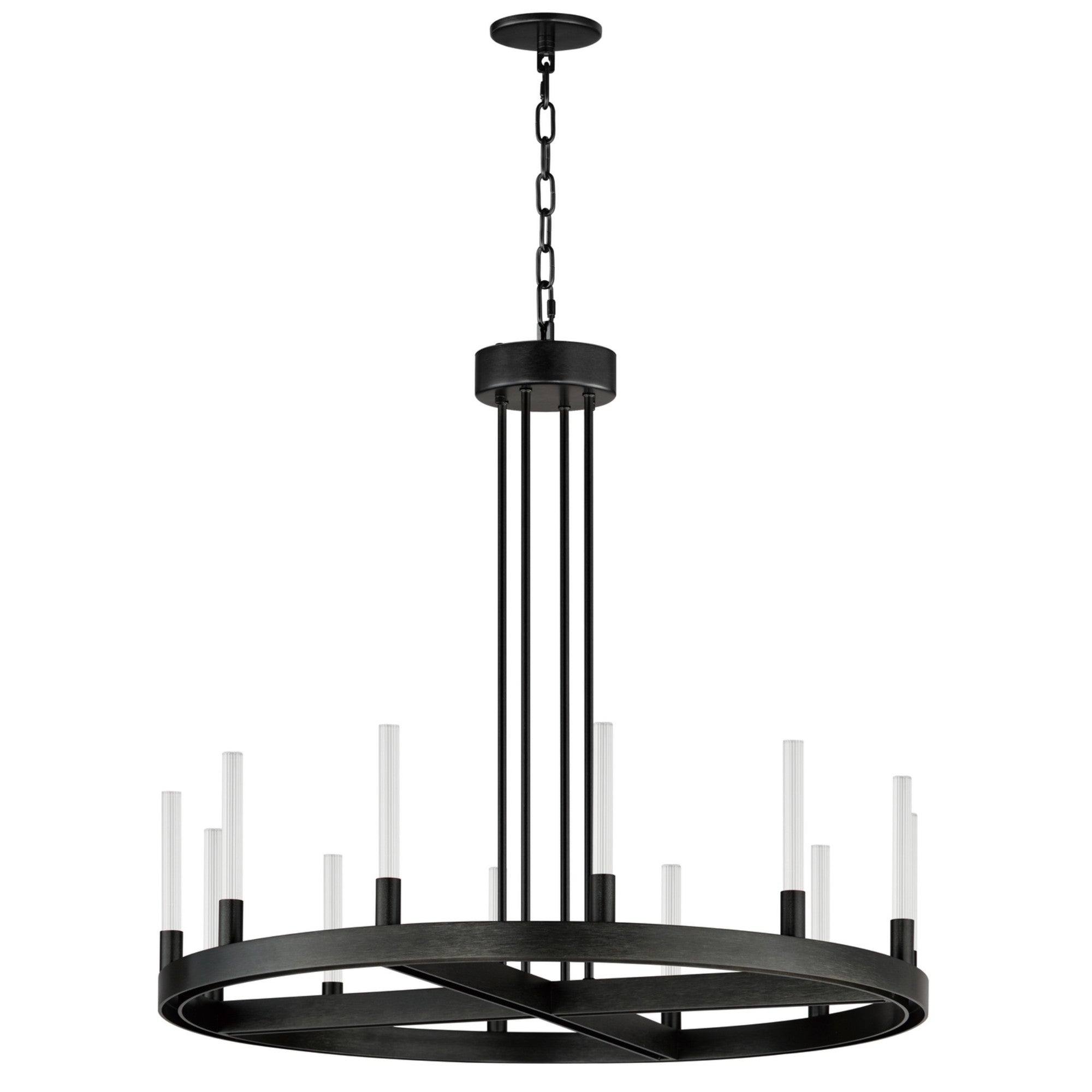 Ovation 32" LED Chandelier, Black Finish - Bees Lighting