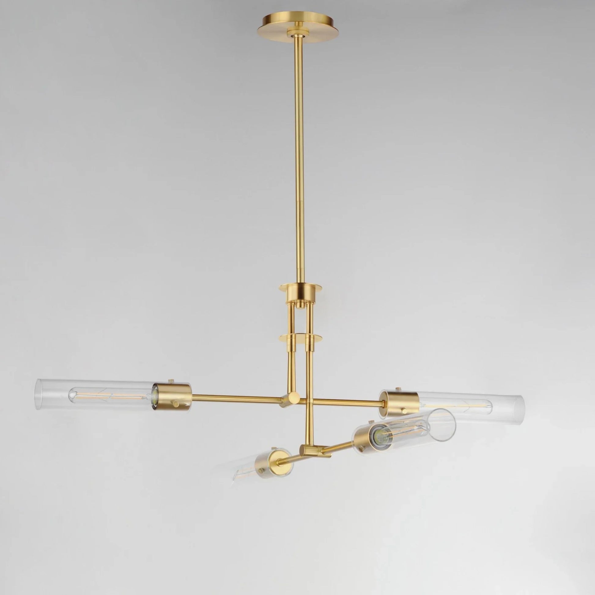 Equilibrium 36" 4 Lights LED Pendant Light, Gold Finish - Bees Lighting