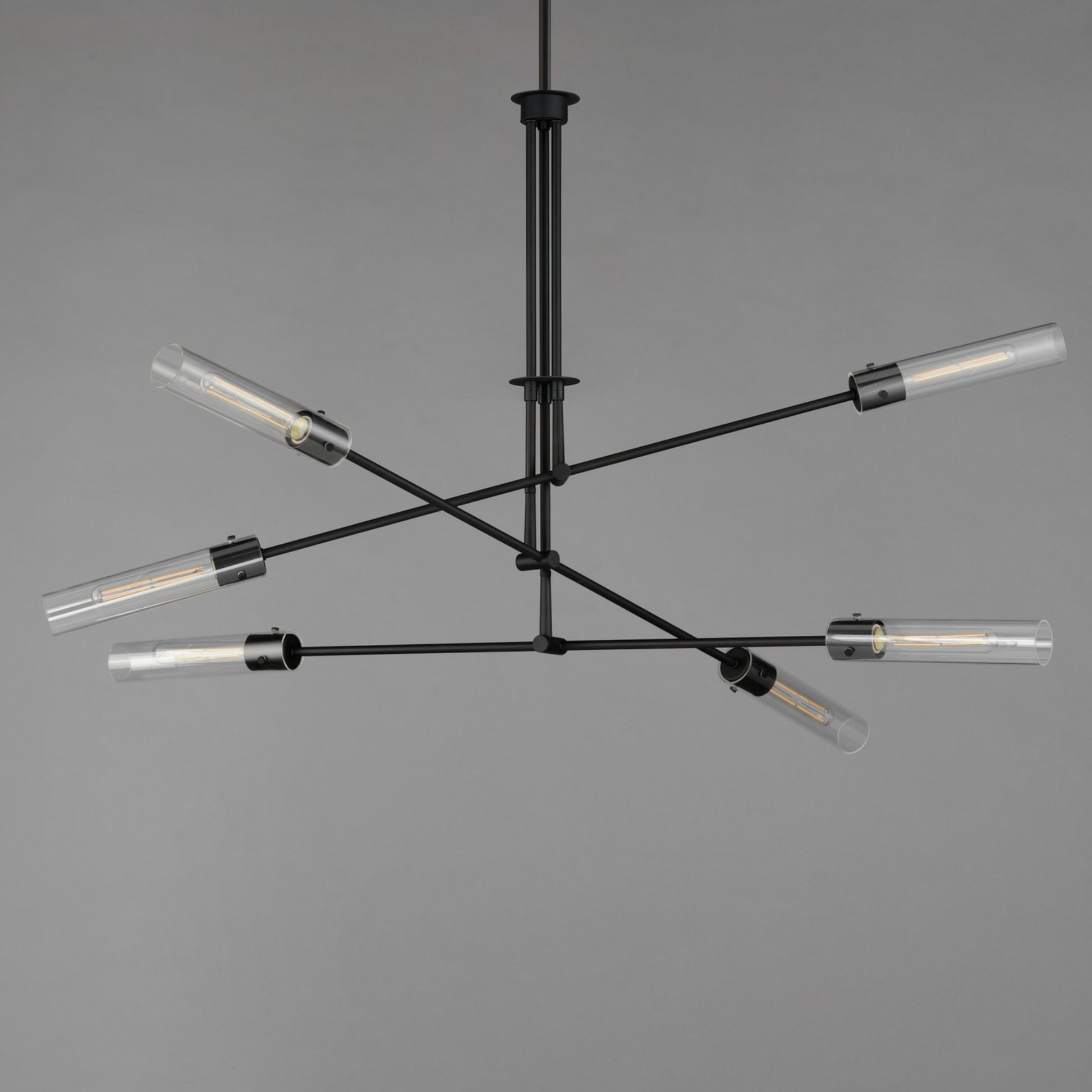 Equilibrium 60" 6 Lights LED Pendant Light, Black Finish - Bees Lighting