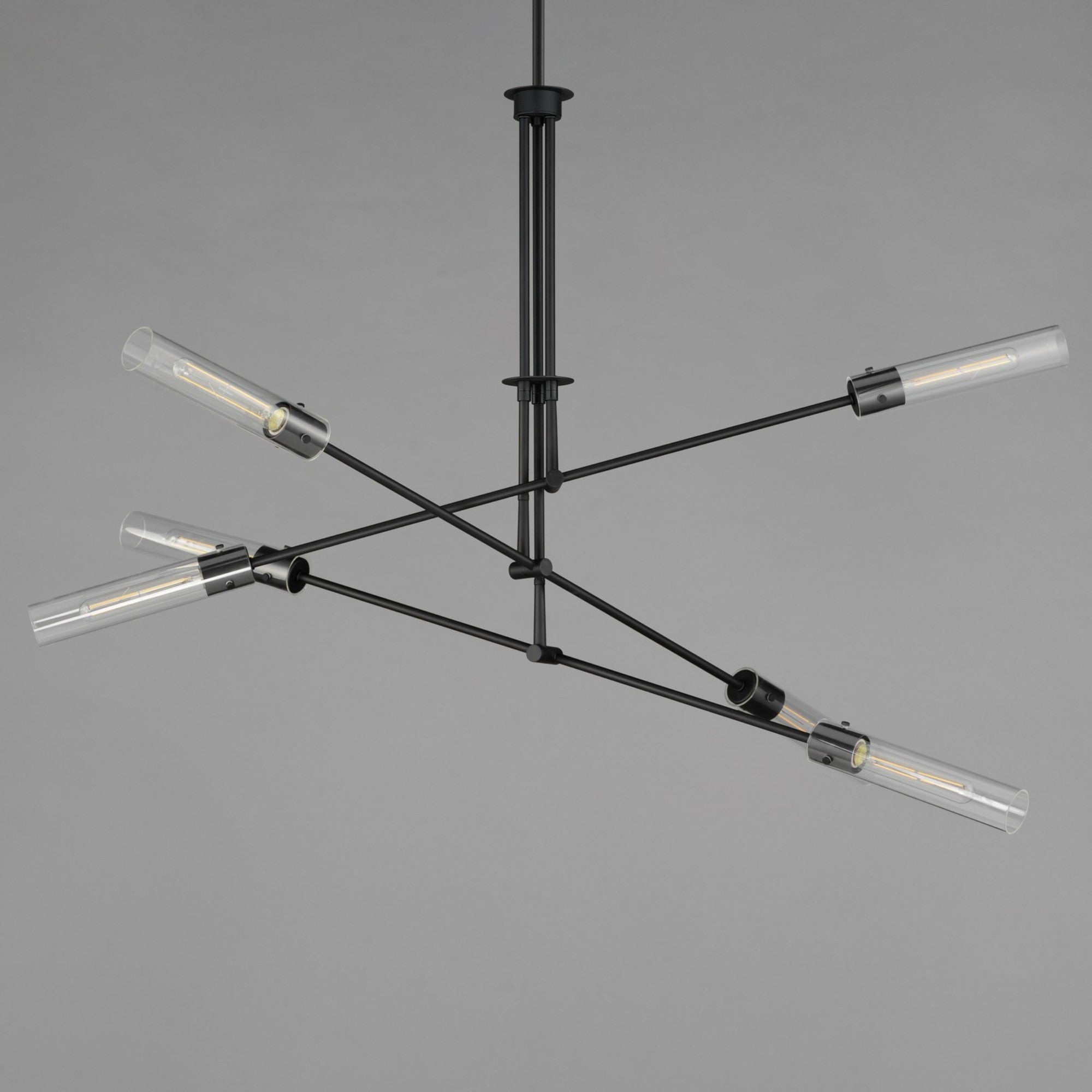 Equilibrium 60" 6 Lights LED Pendant Light, Black Finish - Bees Lighting