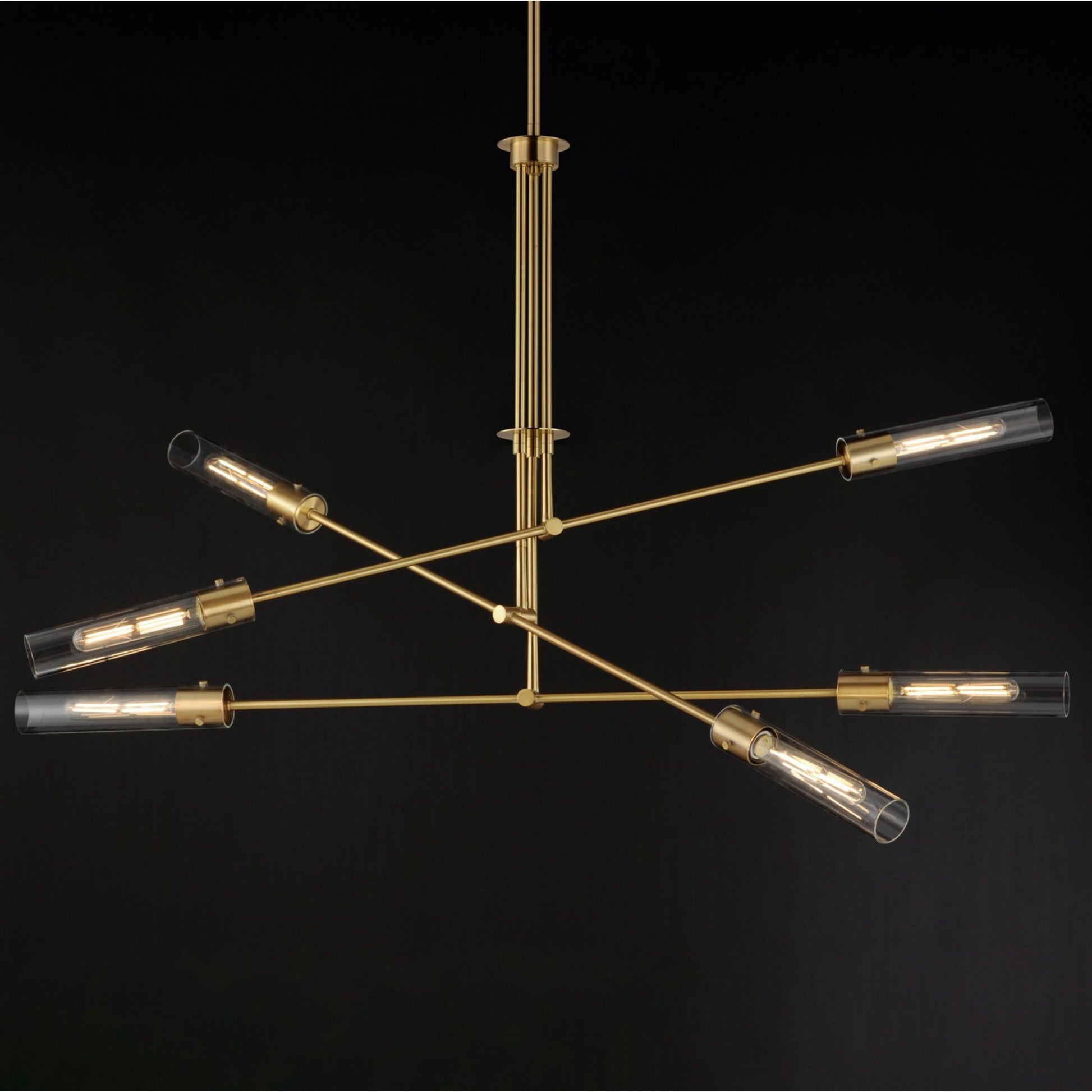 Equilibrium 60" 6 Lights LED Pendant Light, Gold Finish - Bees Lighting