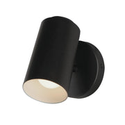 Spot Light 7" LED Outdoor Wall Sconce, Black Finish, Cylinder - Bees Lighting