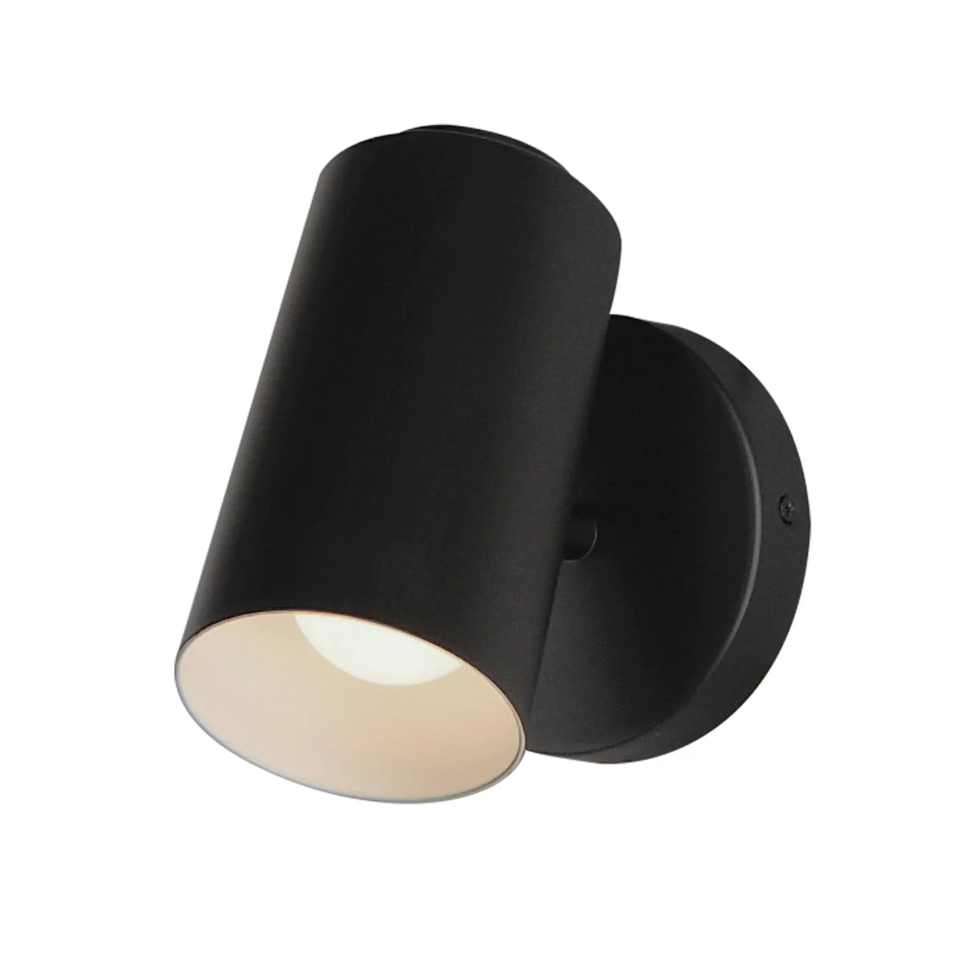 Spot Light 7" LED Outdoor Wall Sconce, Black Finish, Cylinder - Bees Lighting