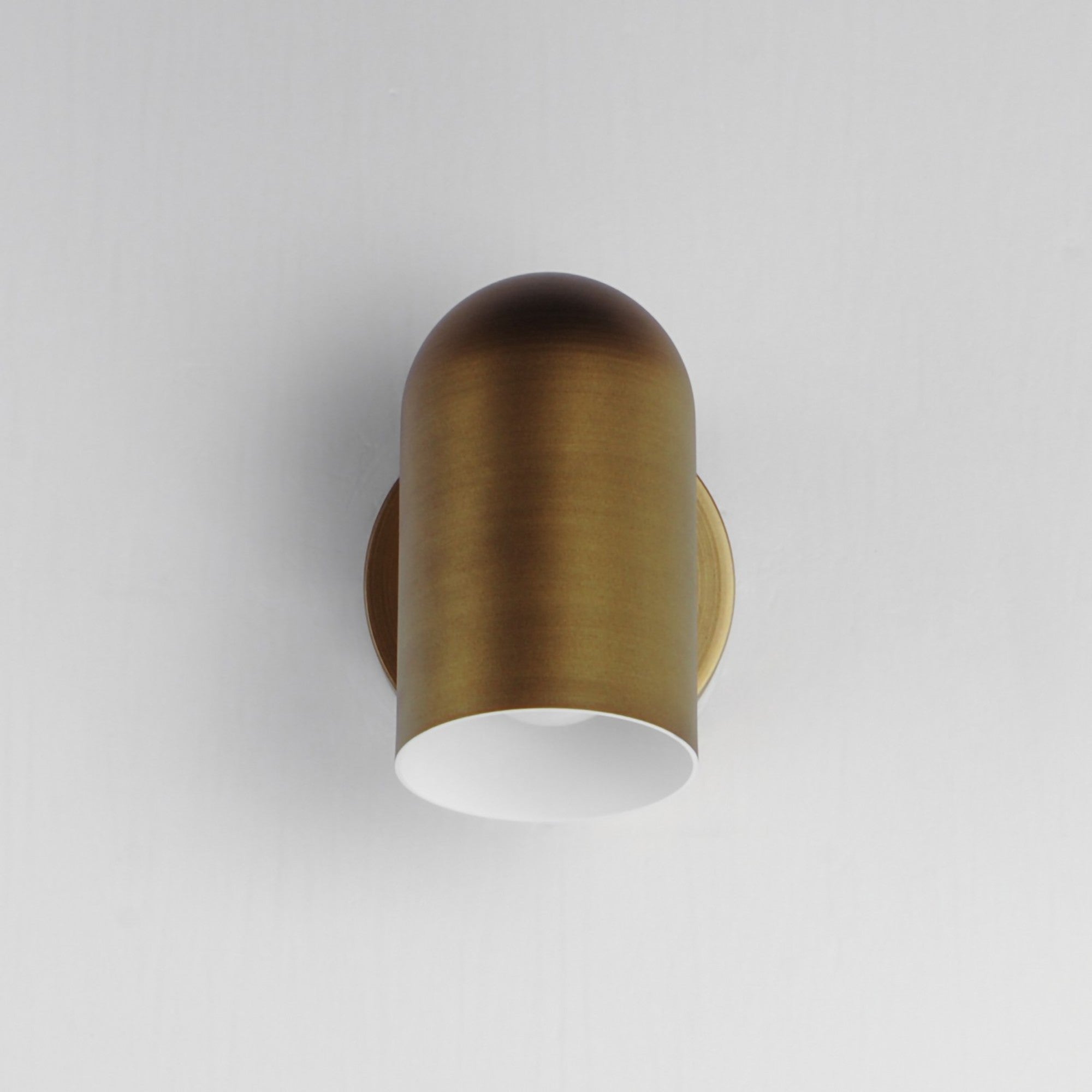 Spot Light 7" LED Outdoor Wall Sconce, Natural Aged Brass Finish - Bees Lighting