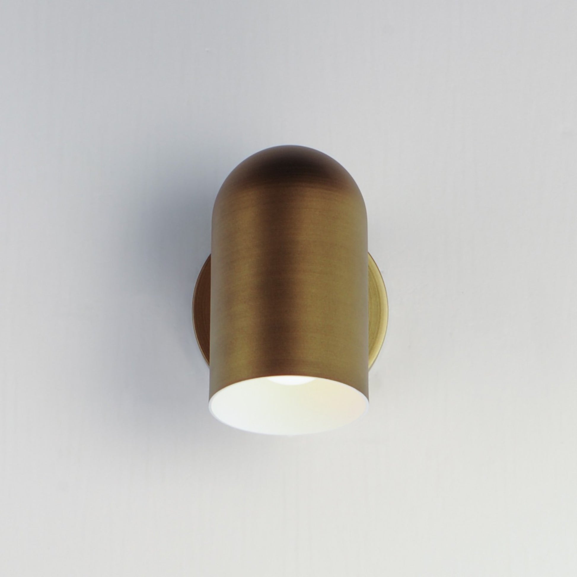 Spot Light 7" LED Outdoor Wall Sconce, Natural Aged Brass Finish - Bees Lighting