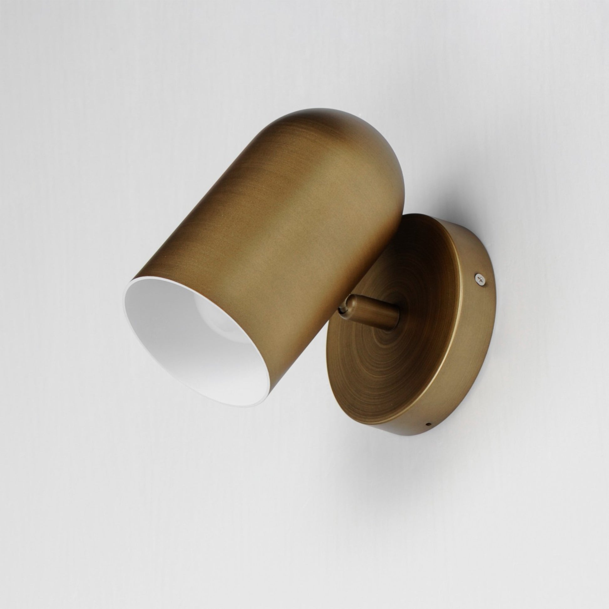 Spot Light 7" LED Outdoor Wall Sconce, Natural Aged Brass Finish - Bees Lighting