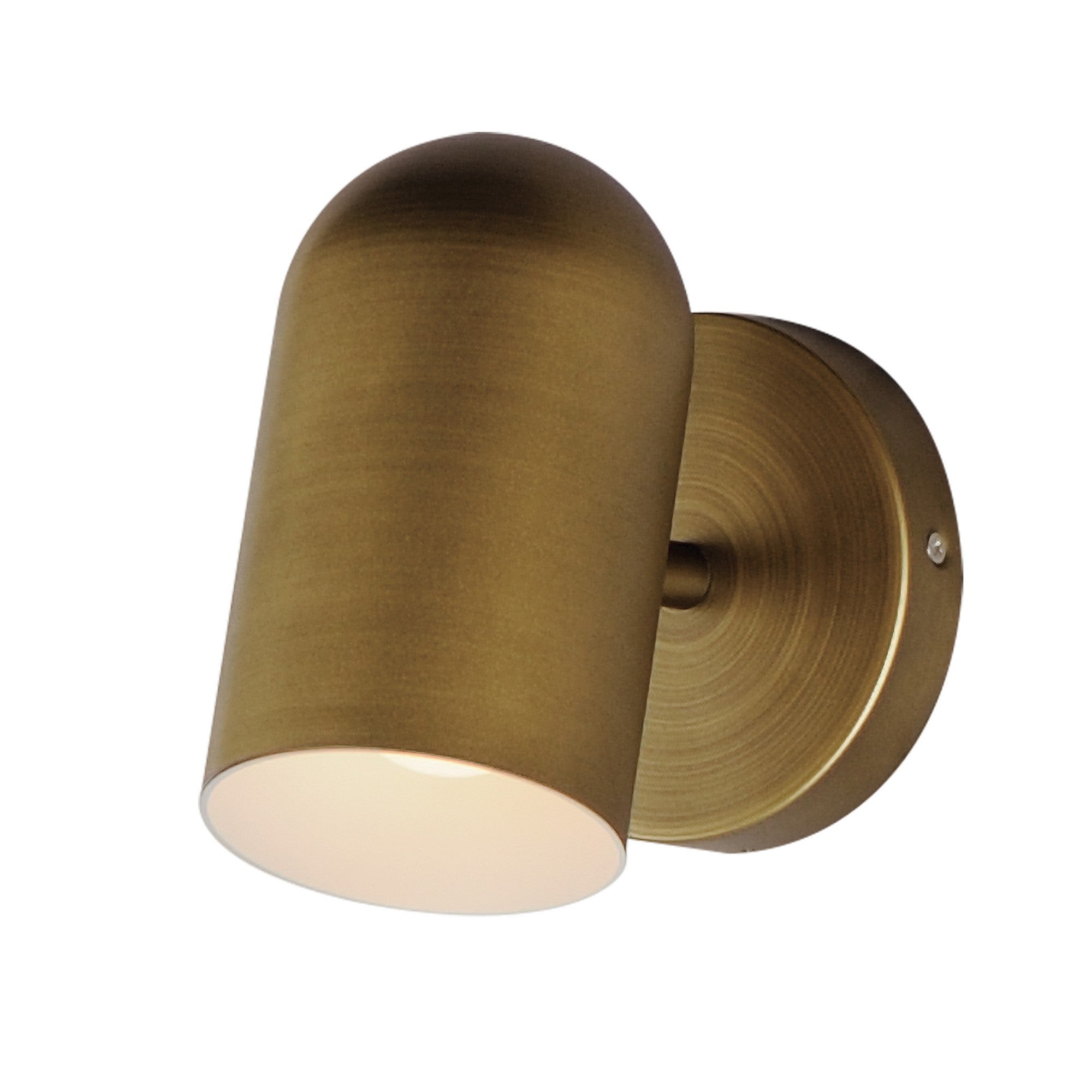 Spot Light 7" LED Outdoor Wall Sconce, Natural Aged Brass Finish - Bees Lighting