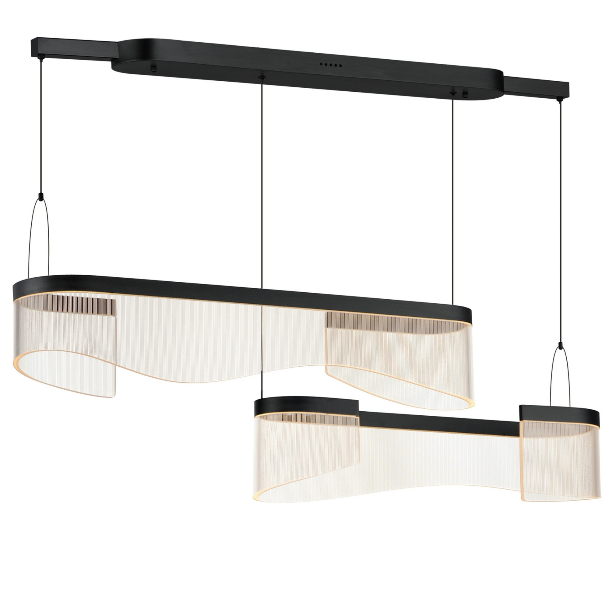 Sonata 47" 2-Light Linear LED Pendant, Black Finish - Bees Lighting