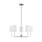 Foxdale 26" 5-Light LED Chandelier, Brushed Nickel Finish - Bees Lighting