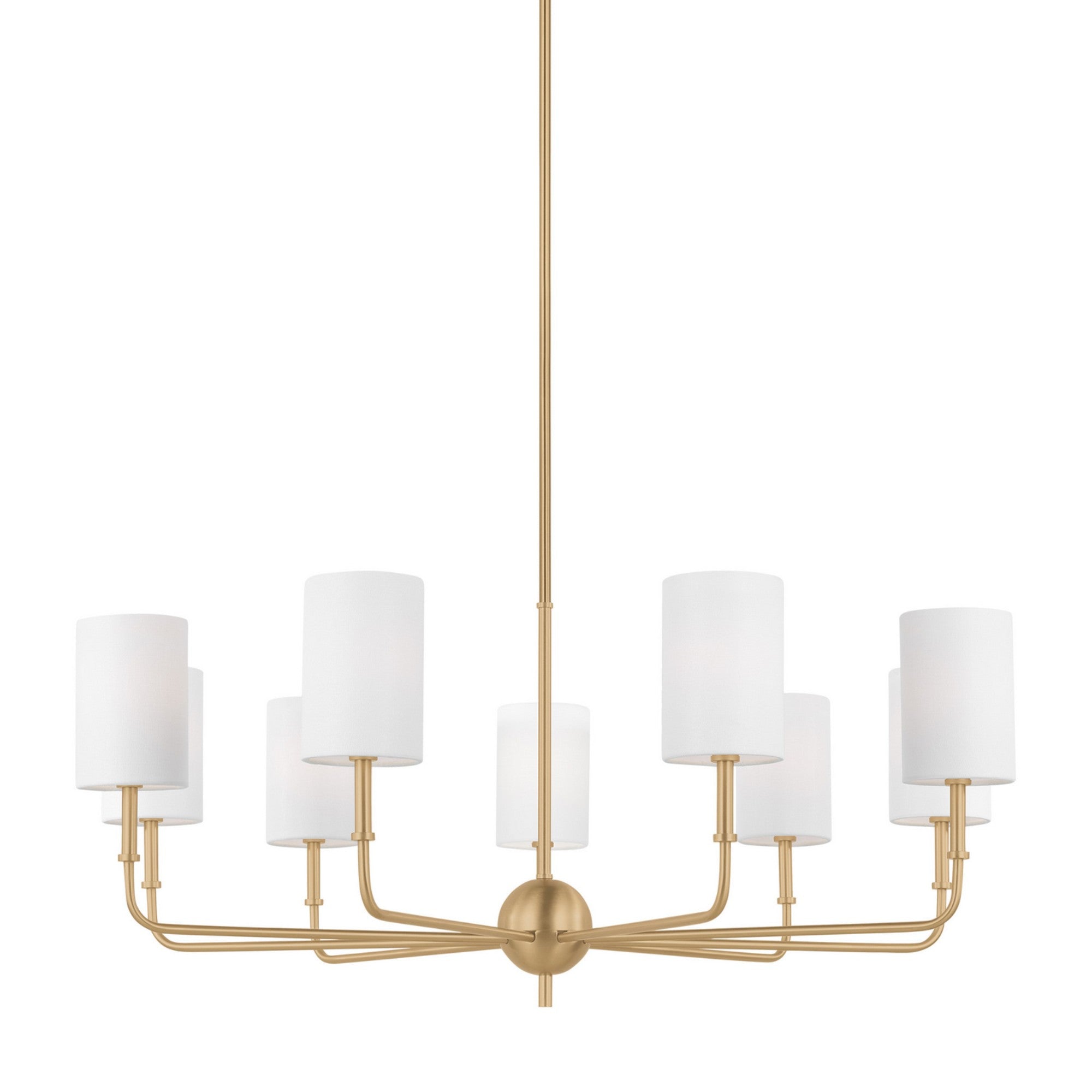 Foxdale 36" 9-Light LED Chandelier, Satin Brass Finish - Bees Lighting