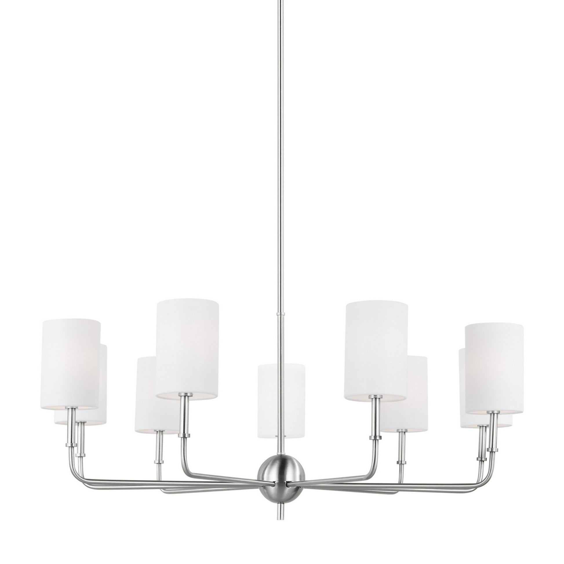 Foxdale 36" 9-Light LED Chandelier, Brushed Nickel Finish - Bees Lighting