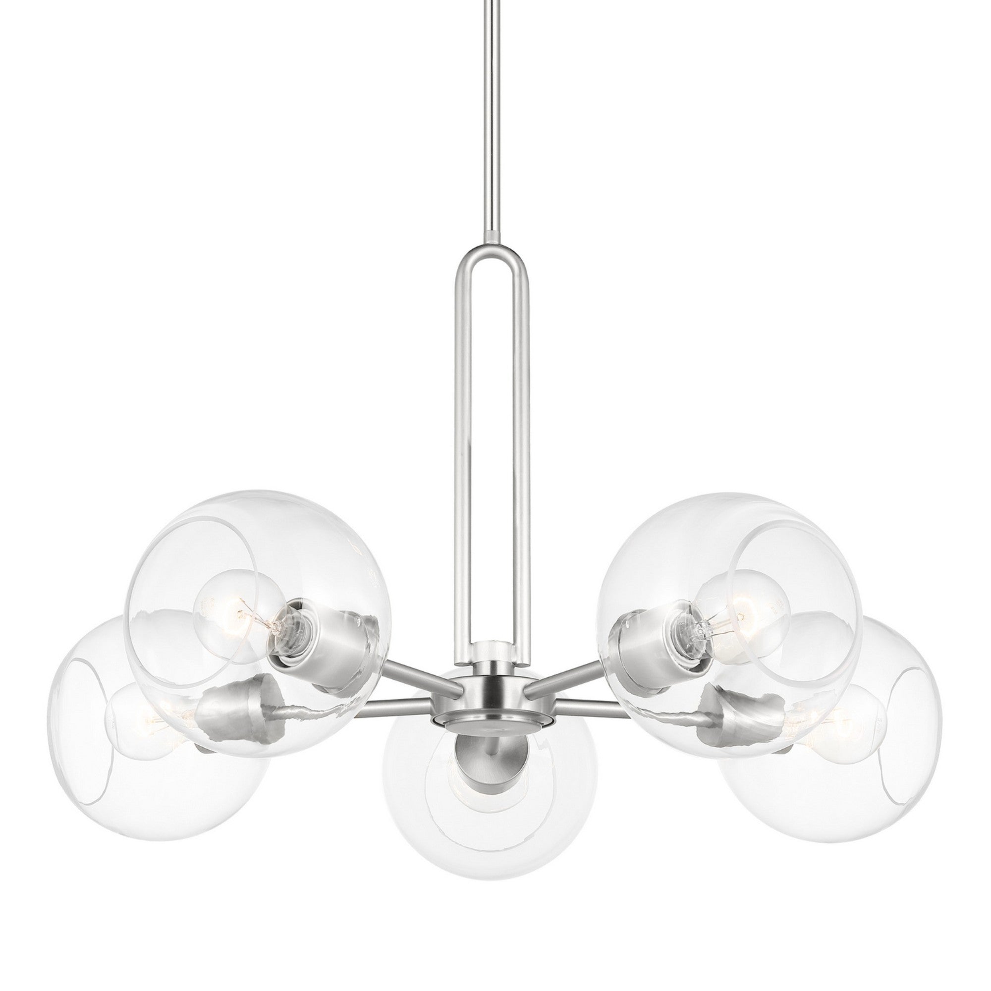 Codyn 26" 5-Light Medium Chandelier, Brushed Nickel Finish - Bees Lighting