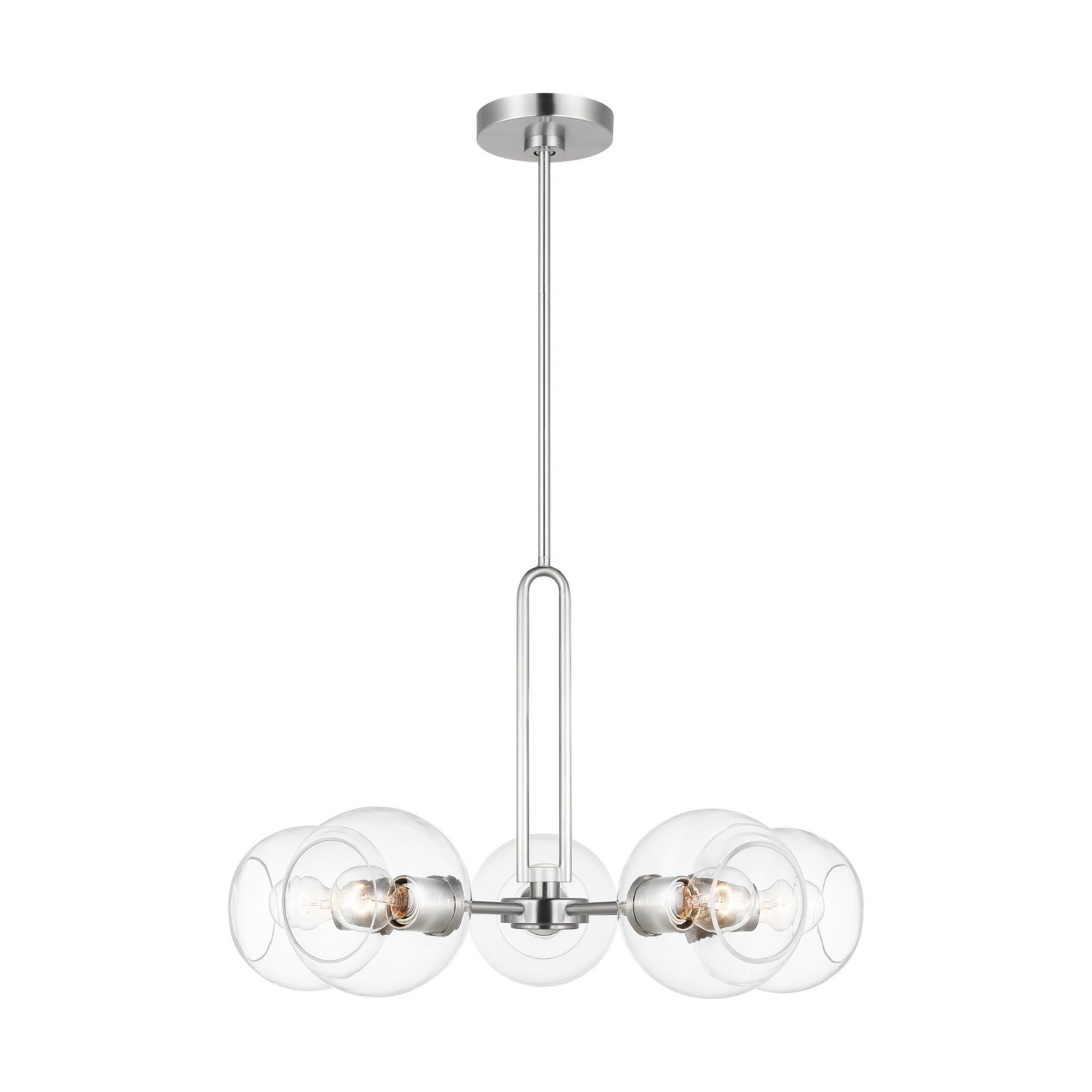 Codyn 26" 5-Light Medium Chandelier, Brushed Nickel Finish - Bees Lighting