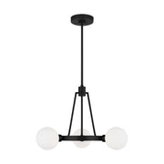 Clybourn 21" 3-Light Chandelier, Midnight Black Finish - Bees Lighting