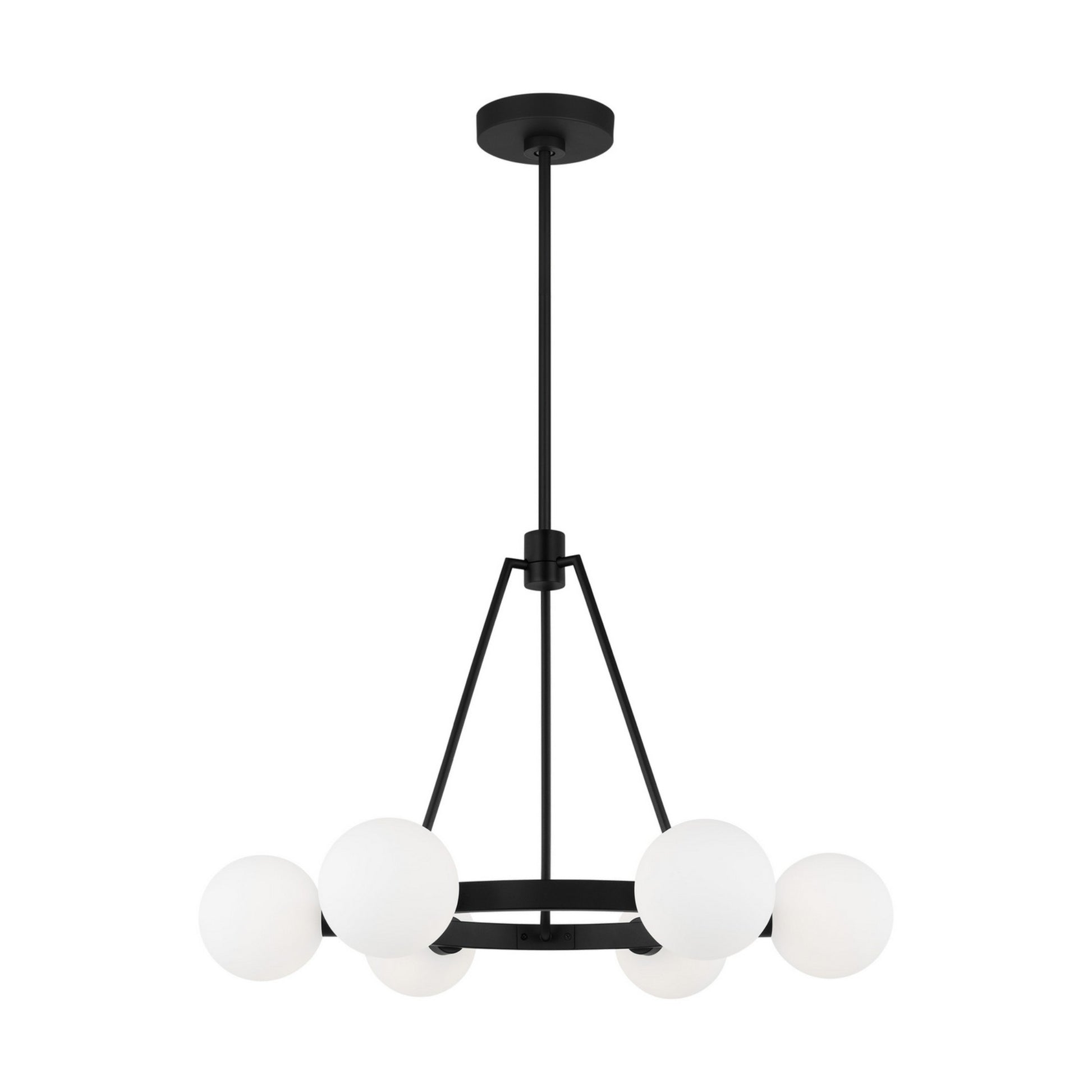 Clybourn 26" 6-Light Chandelier, Midnight Black Finish - Bees Lighting