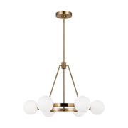 Clybourn 26" 6-Light Chandelier, Satin Brass Finish - Bees Lighting