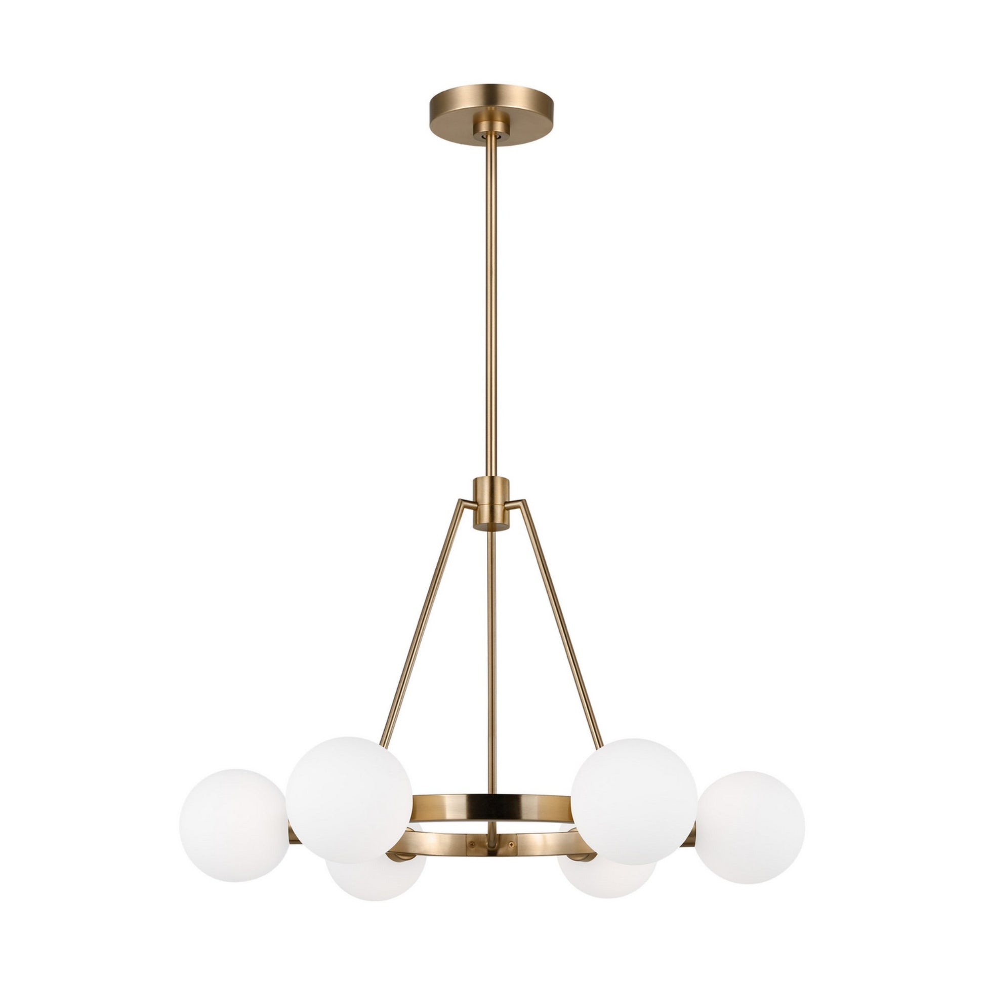 Clybourn 26" 6-Light Chandelier, Satin Brass Finish - Bees Lighting