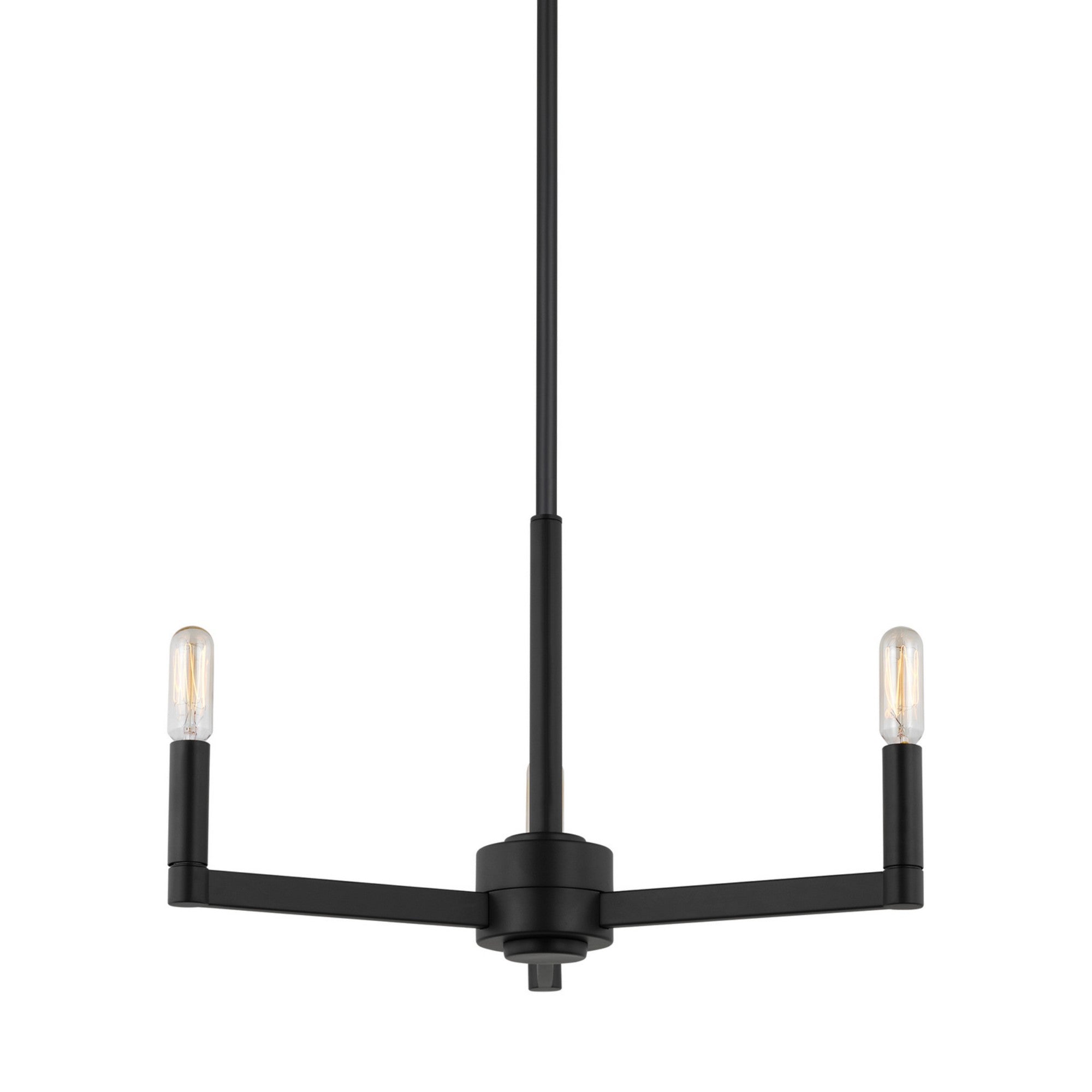 Fullton 10" 3-Light Chandelier, Midnight Black Finish - Bees Lighting