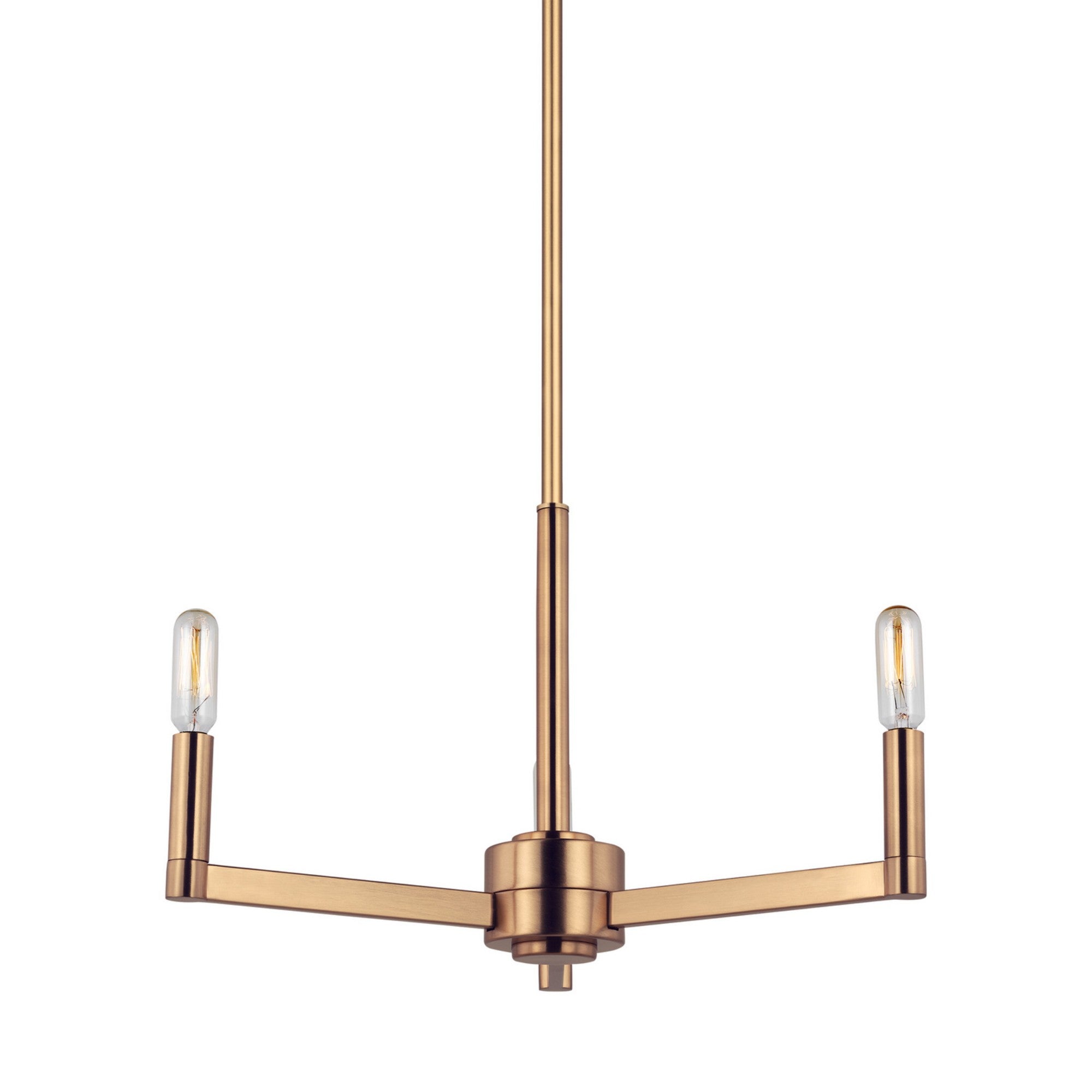 Fullton 10" 3-Light Chandelier, Satin Brass Finish - Bees Lighting