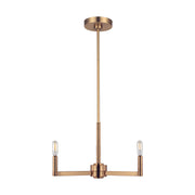 Fullton 10" 3-Light Chandelier, Satin Brass Finish - Bees Lighting